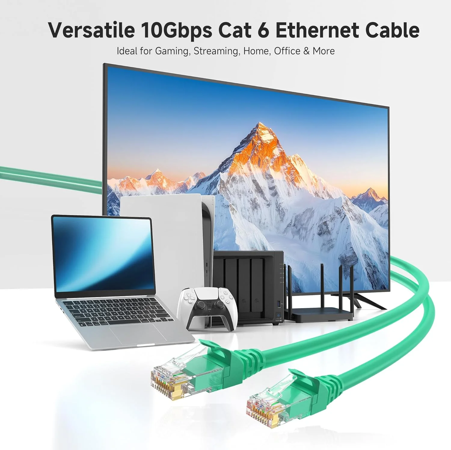 کابل شبکه Cat6 بدون گیر Cable Matters (کابل Cat6) به رنگ سبز، طول 6 متر کابل شبکه Cat6 بدون گیر Cable Matters (کابل Cat6) به رنگ سبز، طول 6 متر