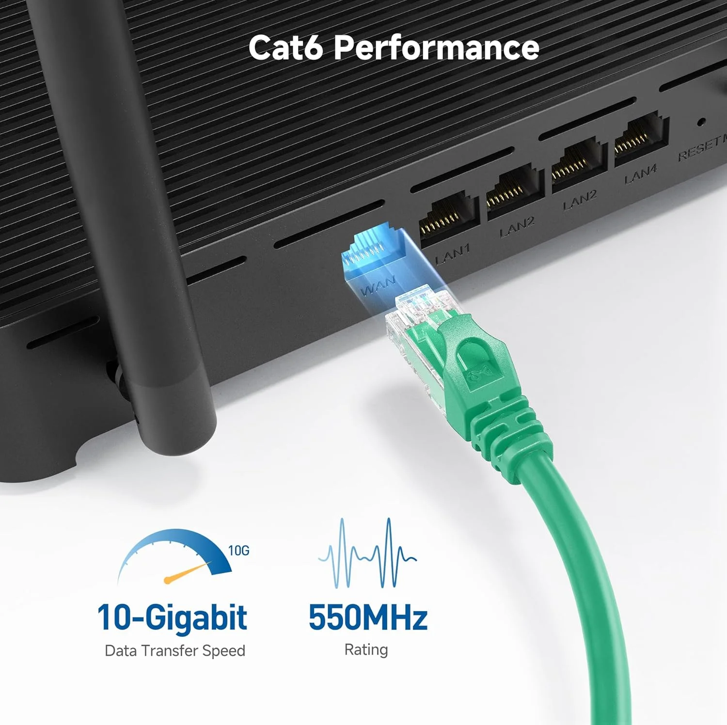 کابل شبکه Cat6 بدون گیر Cable Matters (کابل Cat6) به رنگ سبز، طول 6 متر کابل شبکه Cat6 بدون گیر Cable Matters (کابل Cat6) به رنگ سبز، طول 6 متر