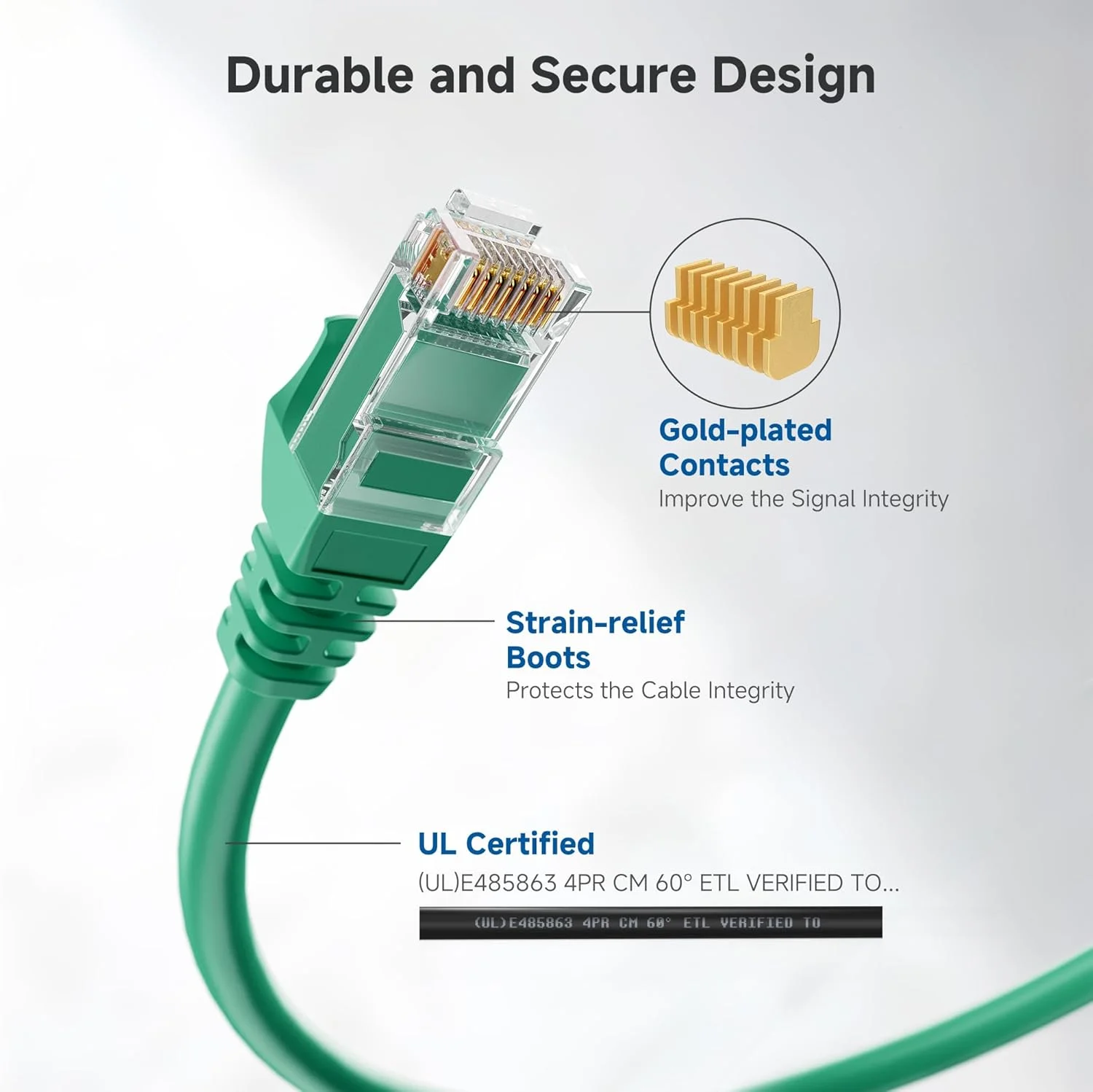 کابل شبکه Cat6 بدون گیر Cable Matters (کابل Cat6) به رنگ سبز، طول 6 متر کابل شبکه Cat6 بدون گیر Cable Matters (کابل Cat6) به رنگ سبز، طول 6 متر