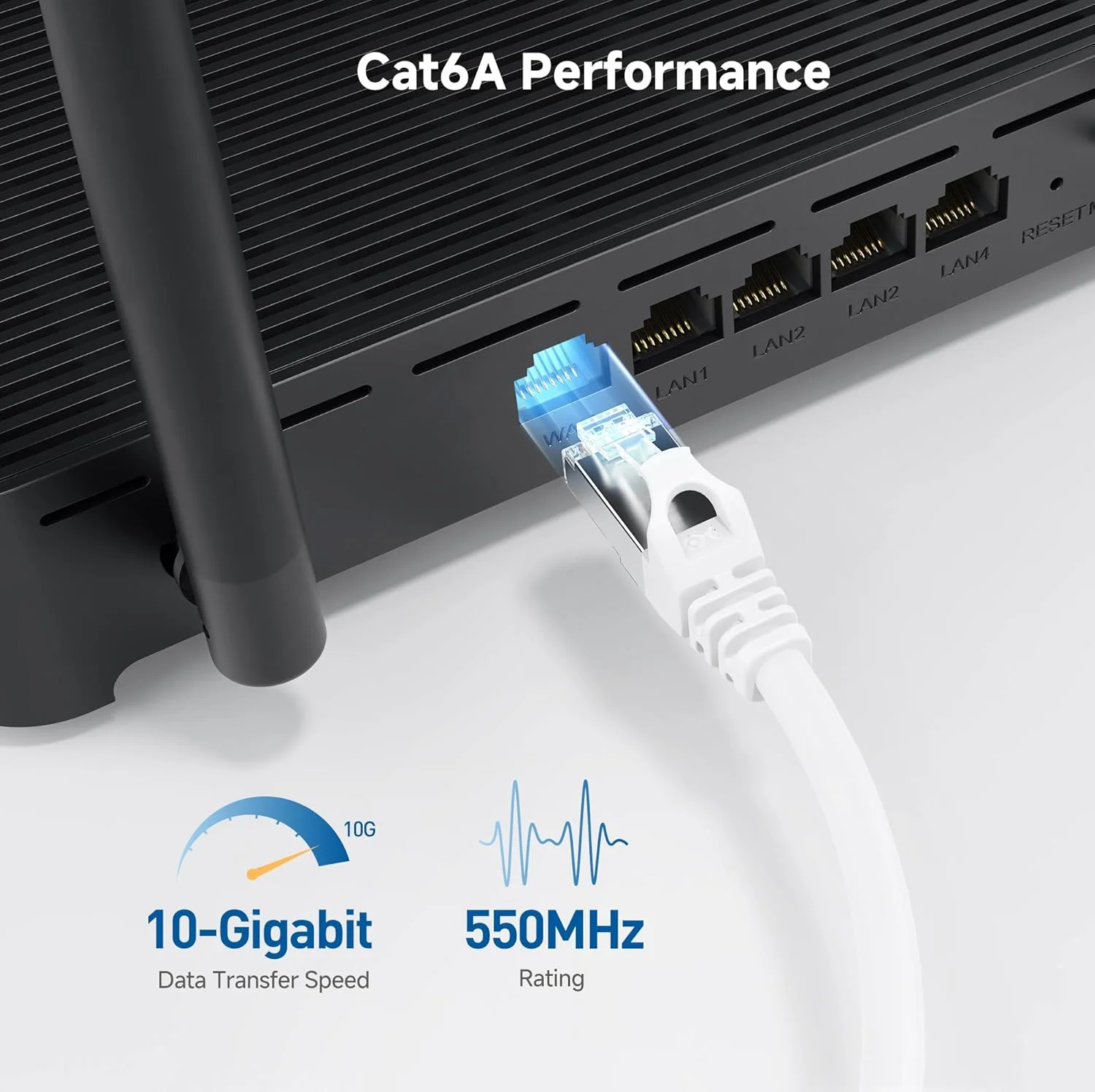 کابل شبکه Cat6A شیلددار Cable Matters با سرعت 10 گیگابیت بر ثانیه، طول 3 متر (کابل اترنت شیلددار SSTP, SFTP، کابل Cat 6 شیلددار، کابل شبکه شیلددار Cat 6) - سفید کابل شبکه Cat6A شیلددار Cable Matters با سرعت 10 گیگابیت بر ثانیه، طول 3 متر (کابل اترنت شیلددار SSTP, SFTP، کابل Cat 6 شیلددار، کابل شبکه شیلددار Cat 6) - سفید