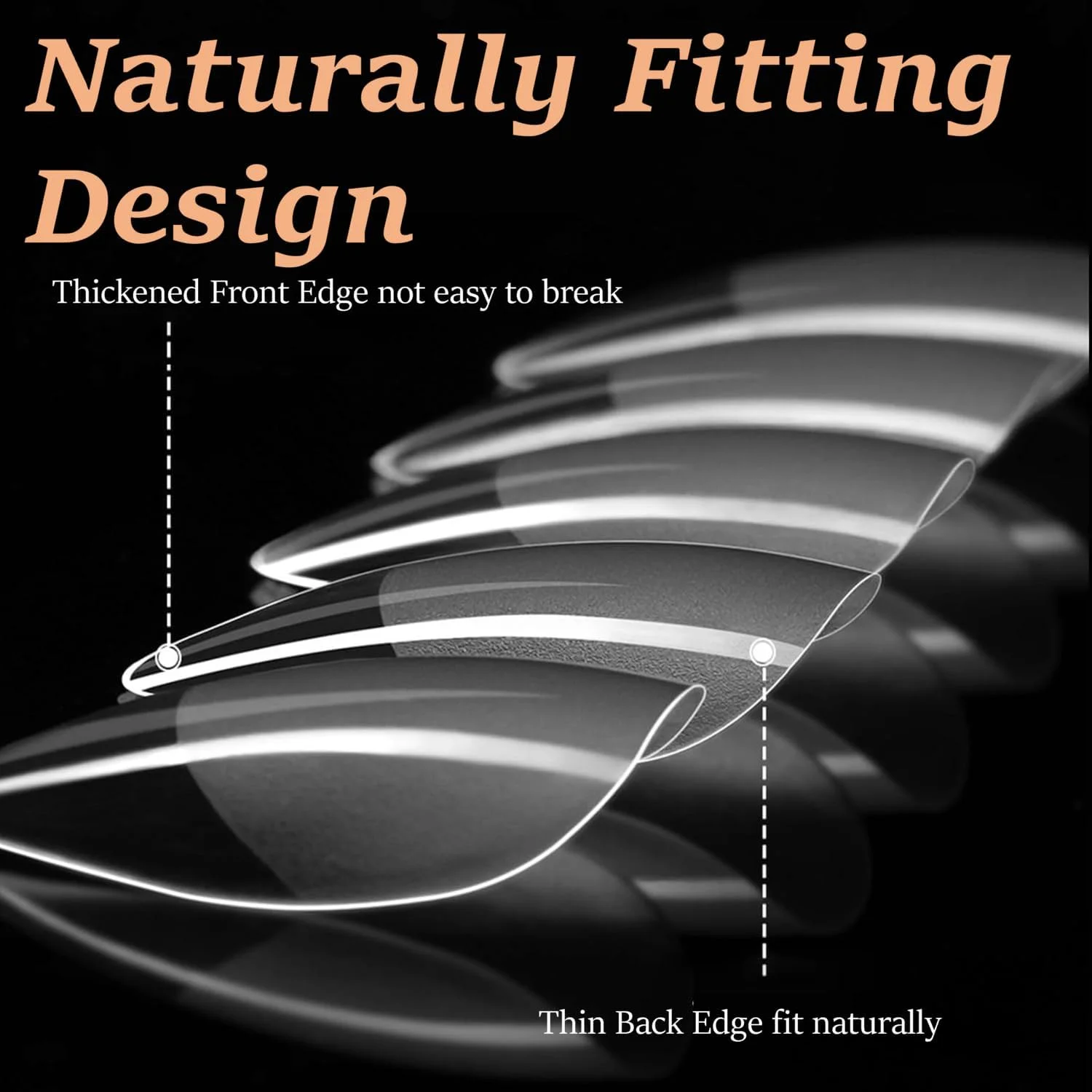 تیپ ناخن شفاف Auspfav (12 سایز، 600 عدد)، سایز یونیورسال، محکم و بادوام، تناسب کامل، نیمه مات بدون نیاز به سوهان کشی، ناخن مصنوعی برای کاشت ناخن، سالن و DIY (بادامی کوتاه)