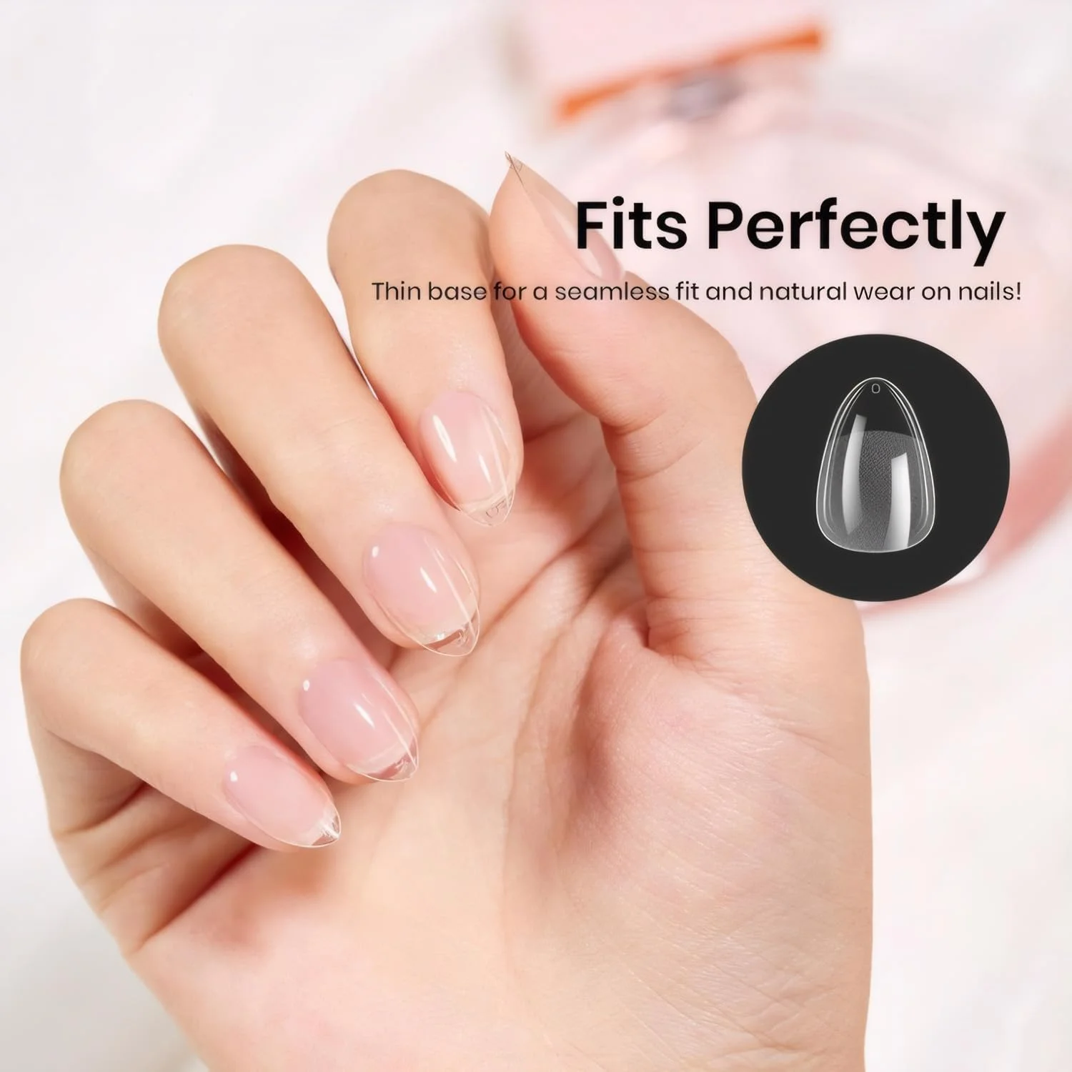 تیپ ناخن شفاف Auspfav (12 سایز، 600 عدد)، سایز یونیورسال، محکم و بادوام، تناسب کامل، نیمه مات بدون نیاز به سوهان کشی، ناخن مصنوعی برای کاشت ناخن، سالن و DIY (بادامی کوتاه)