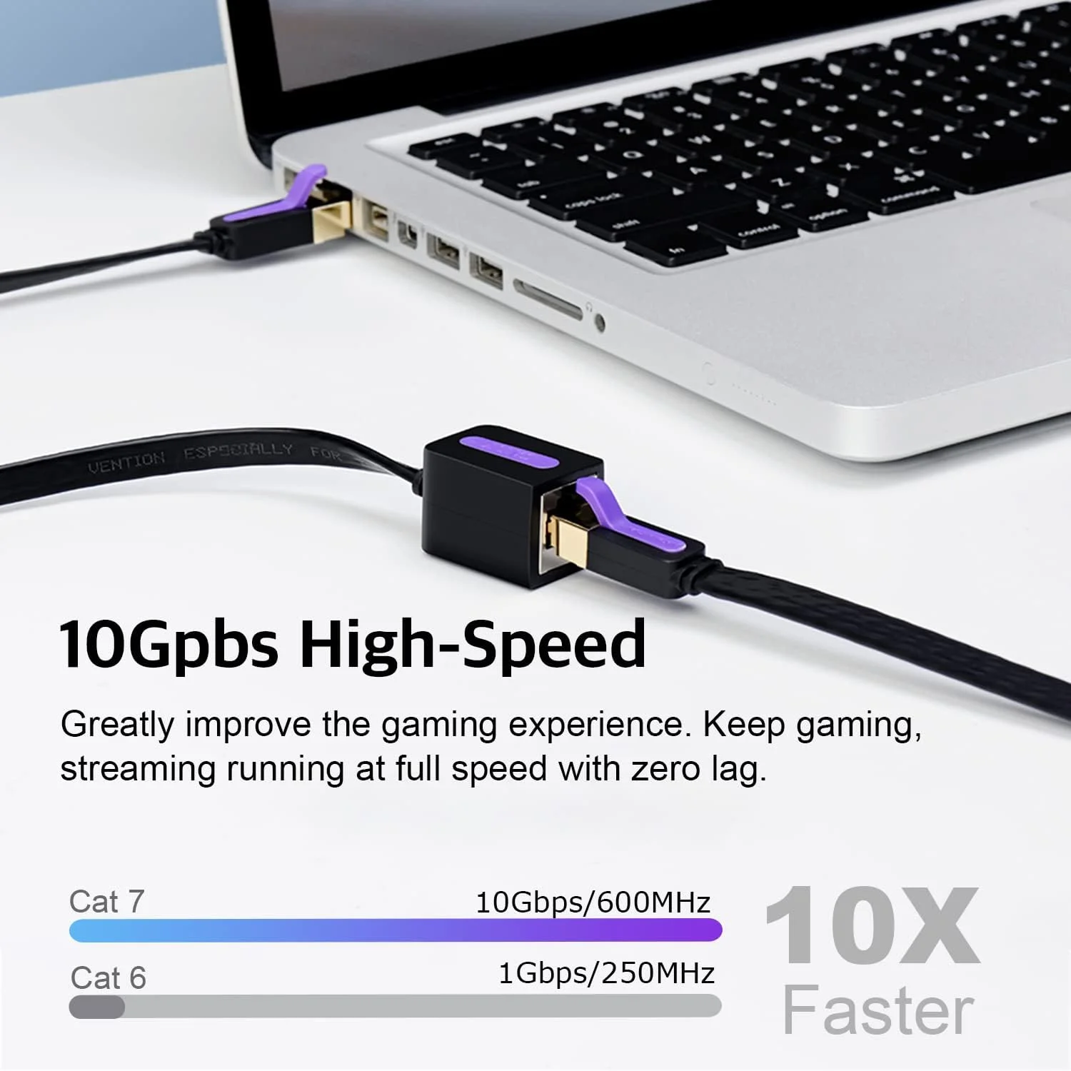 کابل افزایش طول تخت شبکه VENTION Cat 7 LAN، کابل افزایش طول اترنت 10 گیگابیت بر ثانیه، کابل آداپتور شبکه پرسرعت، کابل Cat7 RJ45 600MHz پشتیبانی از Cat6A / Cat6 / Cat5E / Cat5 کابل افزایش طول تخت شبکه VENTION Cat 7 LAN، کابل افزایش طول اترنت 10 گیگابیت بر ثانیه، کابل آداپتور شبکه پرسرعت، کابل Cat7 RJ45 600MHz پشتیبانی از Cat6A / Cat6 / Cat5E / Cat5