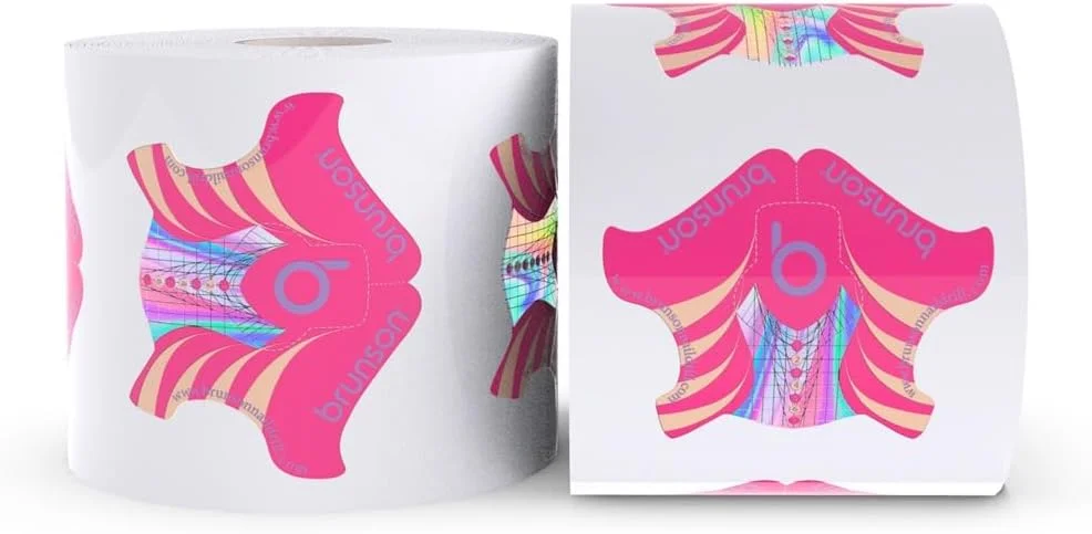 قالب ناخن برانسون برای کاشت ژل اکریلیک، فرم های طراحی ناخن، فرم های اکستنشن تیپ برای ناخن های اکریلیک فرانسوی، ژل UV، مناسب استفاده حرفه ای در سالن (500 عدد)