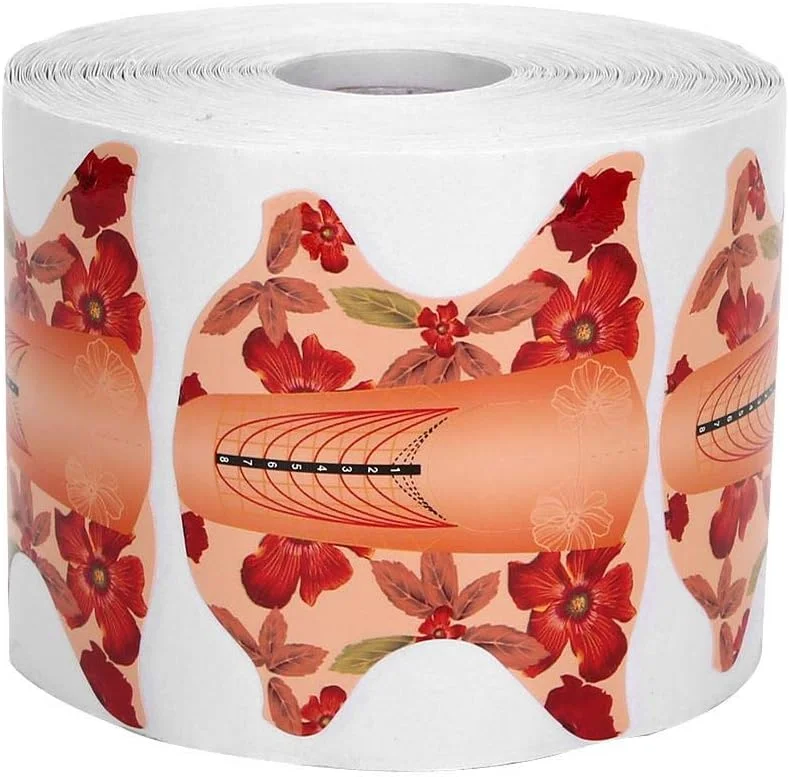 استیکر فرم ناخن بلند، 500 عدد استیکر اکستنشن ناخن برای طراحی ناخن، فرم ژل ناخن خود چسب برای خانم ها، دختران، سالن های ناخن و مصارف خانگی