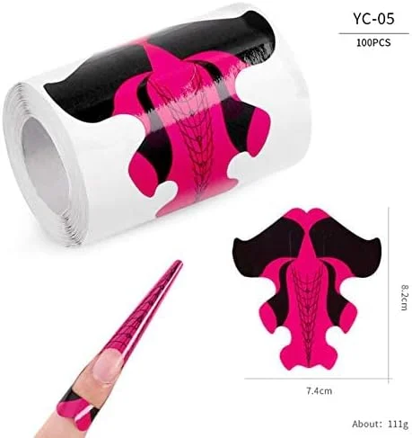 قالب های طراحی ناخن KASTWAVE، استیکرهای فرم ناخن اکریلیک، ابزار مانیکور شابلون فرم ساز اکستنشن، لوازم سالن خانگی DIY - 100 عدد قالب های طراحی ناخن KASTWAVE، استیکرهای فرم ناخن اکریلیک، ابزار مانیکور شابلون فرم ساز اکستنشن، لوازم سالن خانگی DIY - 100 عدد