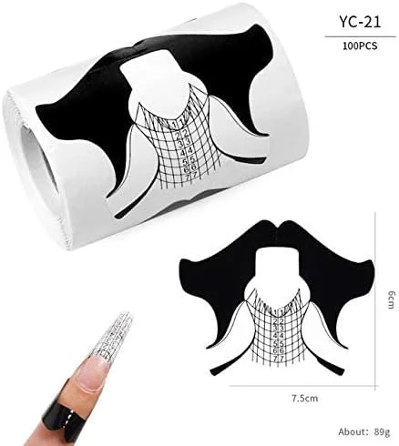 قالب های طراحی ناخن KASTWAVE، استیکرهای فرم ناخن اکریلیک، ابزار مانیکور شابلون فرم ساز اکستنشن، لوازم سالن خانگی DIY - 100 عدد قالب های طراحی ناخن KASTWAVE، استیکرهای فرم ناخن اکریلیک، ابزار مانیکور شابلون فرم ساز اکستنشن، لوازم سالن خانگی DIY - 100 عدد