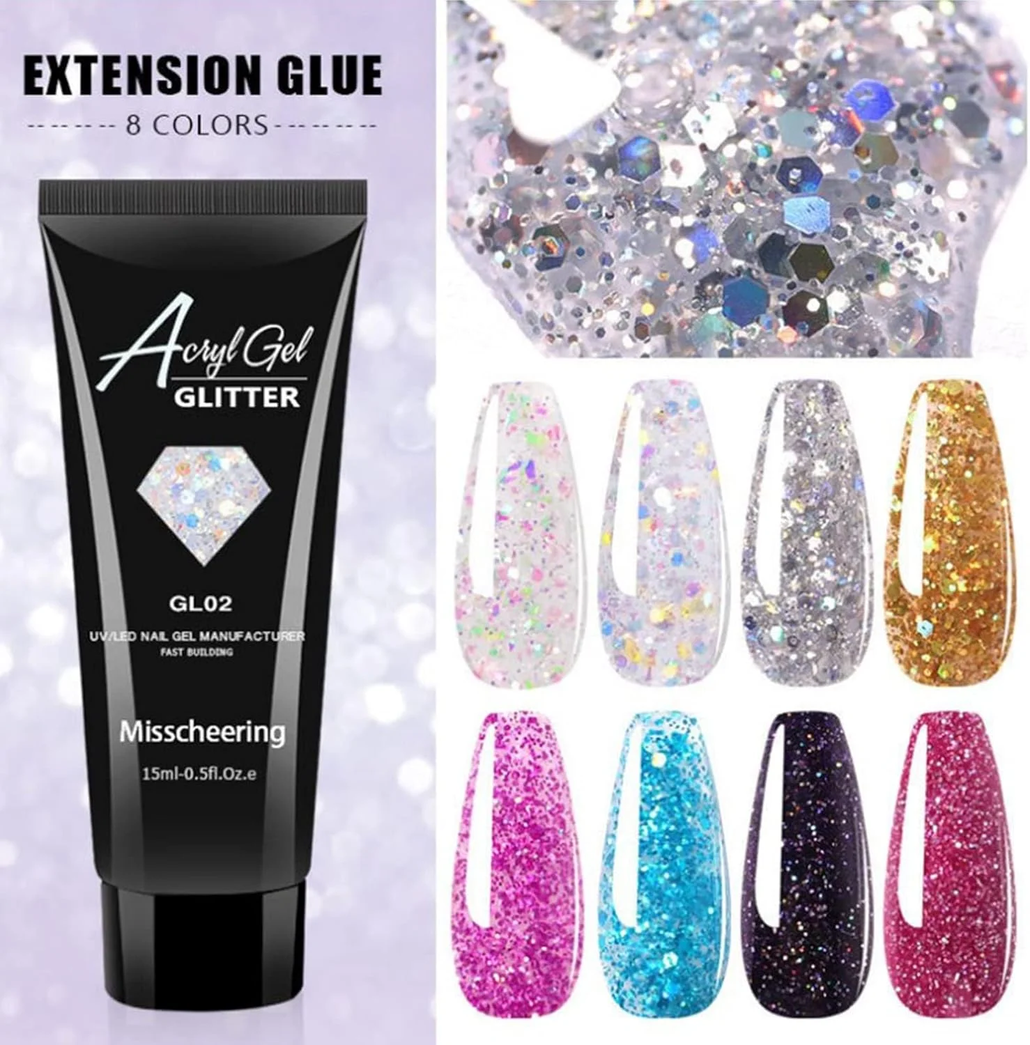 کیت اکستنشن ناخن KASTWAVE با 8 رنگ اکلیلی، ست سازنده پلی آکریلیک 15 میلی لیتری برای مبتدیان و متخصصان هنر ناخن کیت اکستنشن ناخن KASTWAVE با 8 رنگ اکلیلی، ست سازنده پلی آکریلیک 15 میلی لیتری برای مبتدیان و متخصصان هنر ناخن