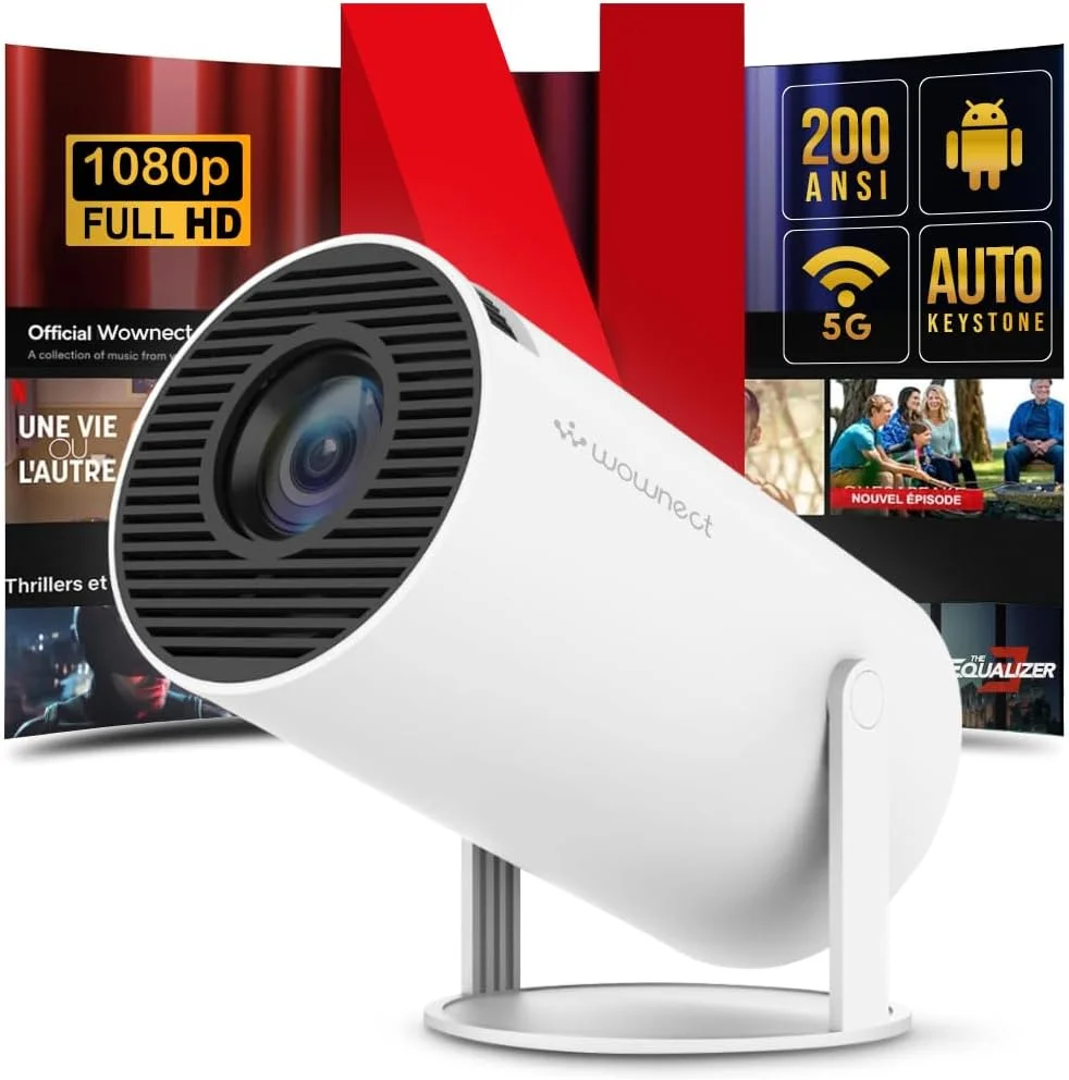 پروژکتور مینی Wownect مدل HY300 با تصحیح خودکار کیستون، پشتیبانی از 4K 1080P، پروژکتور قابل حمل، پروژکتور هوشمند 200 ANSI با وای فای 2.4/5G، اندروید 11.0، صفحه نمایش 130 اینچی برای ویدیو در فضای باز و منزل پروژکتور مینی Wownect مدل HY300 با تصحیح خودکار کیستون، پشتیبانی از 4K 1080P، پروژکتور قابل حمل، پروژکتور هوشمند 200 ANSI با وای فای 2.4/5G، اندروید 11.0، صفحه نمایش 130 اینچی برای ویدیو در فضای باز و منزل