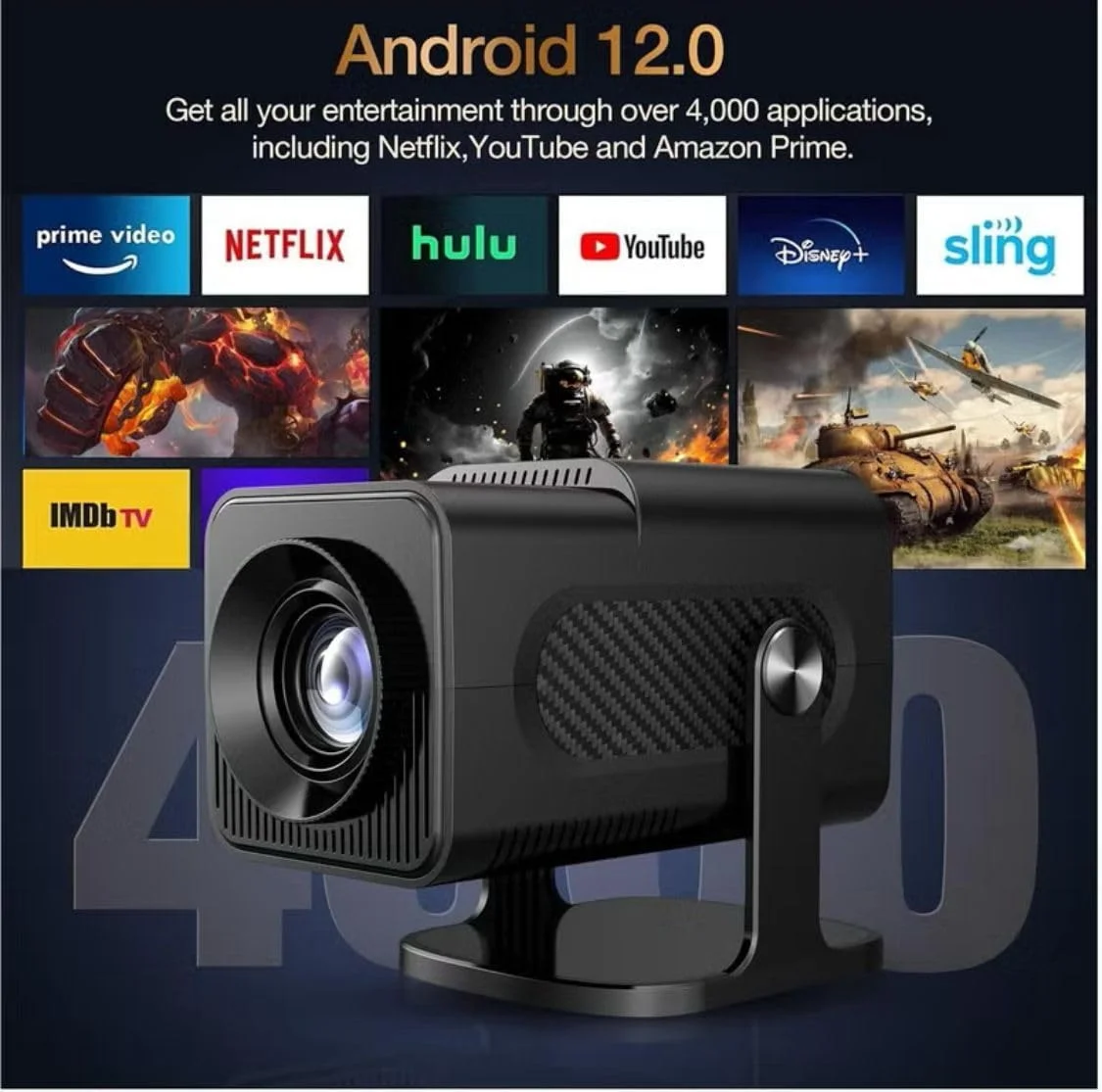 پروژکتور بازی Kaku با بیش از 20000 بازی رترو داخلی، 2 دسته بازی بی سیم، جوی استیک بازی، تصحیح خودکار کیستون، Full HD، وای فای 6 2.4/5G، بلوتوث 5.4، صفحه نمایش 130 اینچی، چرخش 180 درجه، پشتیبانی از اندروید 12.0 - مشکی پروژکتور بازی Kaku با بیش از 20000 بازی رترو داخلی، 2 دسته بازی بی سیم، جوی استیک بازی، تصحیح خودکار کیستون، Full HD، وای فای 6 2.4/5G، بلوتوث 5.4، صفحه نمایش 130 اینچی، چرخش 180 درجه، پشتیبانی از اندروید 12.0 - مشکی