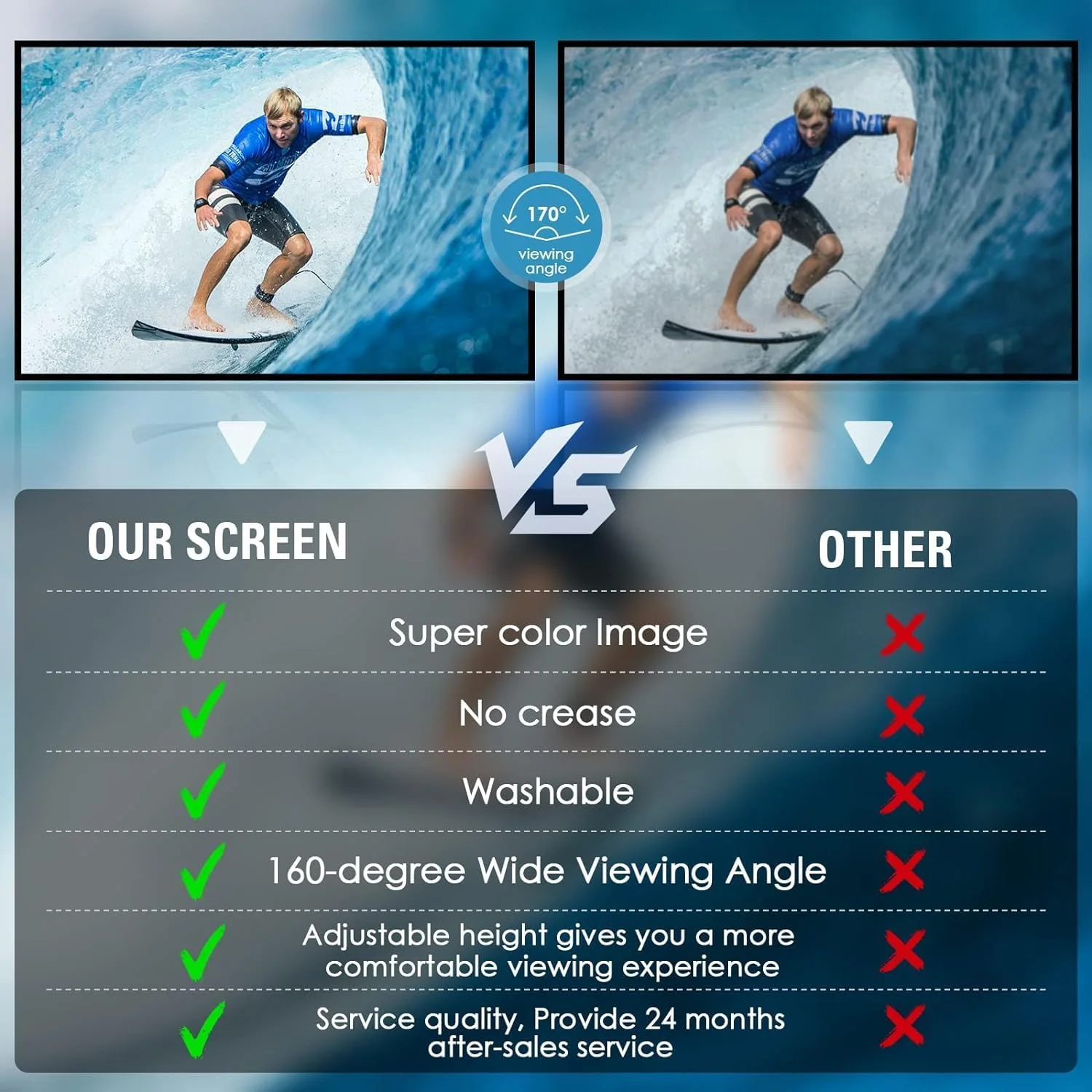 پرده نمایش پروژکتور و پایه 150 اینچی، پرده نمایش فیلم پروژکتور قابل حمل در فضای باز، پرده نمایش پروژکتور داخلی با پایه 16:9 پشتیبانی از 4K Full HD با قابلیت تنظیم ارتفاع برای سینمای خانگی پرده نمایش پروژکتور و پایه 150 اینچی، پرده نمایش فیلم پروژکتور قابل حمل در فضای باز، پرده نمایش پروژکتور داخلی با پایه 16:9 پشتیبانی از 4K Full HD با قابلیت تنظیم ارتفاع برای سینمای خانگی