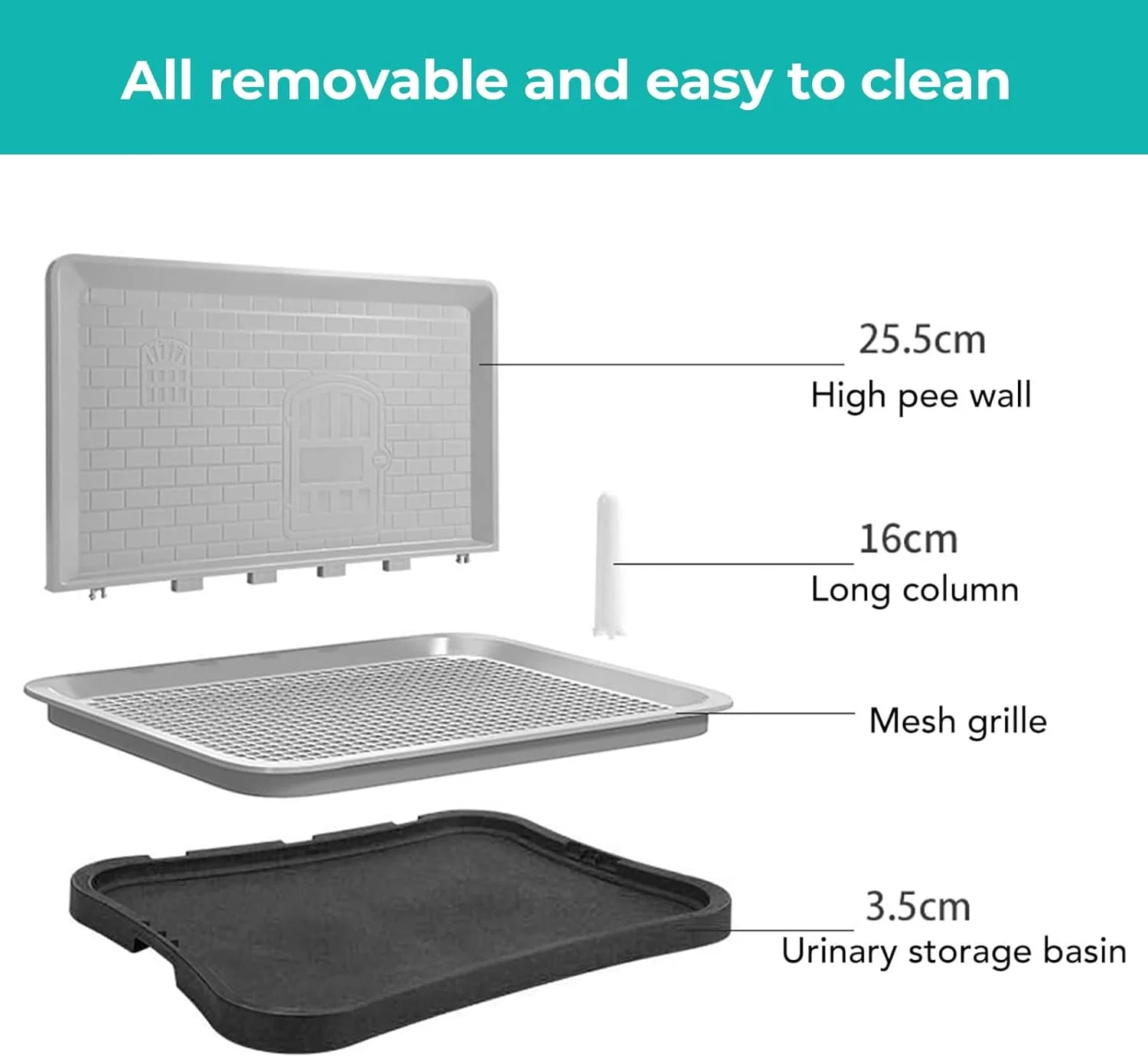 نگهدارنده پد ادرار Beauenty، سینی توالت سگ با نگهدارنده پد ادرار، سینی توالت داخلی برای توله سگ و سگ های کوچک با دیوار ادرار، پایه های ضد لغزش، 5 * 49.5 * 59.5 سانتی متر، مشکی نگهدارنده پد ادرار Beauenty، سینی توالت سگ با نگهدارنده پد ادرار، سینی توالت داخلی برای توله سگ و سگ های کوچک با دیوار ادرار، پایه های ضد لغزش، 5 * 49.5 * 59.5 سانتی متر، مشکی