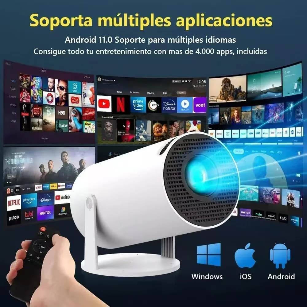 پروژکتور مینی جدید، پروژکتور هوشمند با قابلیت تنظیم خودکار کیستون 1080P/4K، پروژکتور فیلم هوشمند با قابلیت چرخش 180 درجه و سیستم عامل اندروید 11.0، پروژکتور ویدیویی خانگی با سیستم عامل اندروید 11.0، با WiFi 6 BT 5.0 (سفید) پروژکتور مینی جدید، پروژکتور هوشمند با قابلیت تنظیم خودکار کیستون 1080P/4K، پروژکتور فیلم هوشمند با قابلیت چرخش 180 درجه و سیستم عامل اندروید 11.0، پروژکتور ویدیویی خانگی با سیستم عامل اندروید 11.0، با WiFi 6 BT 5.0 (سفید)
