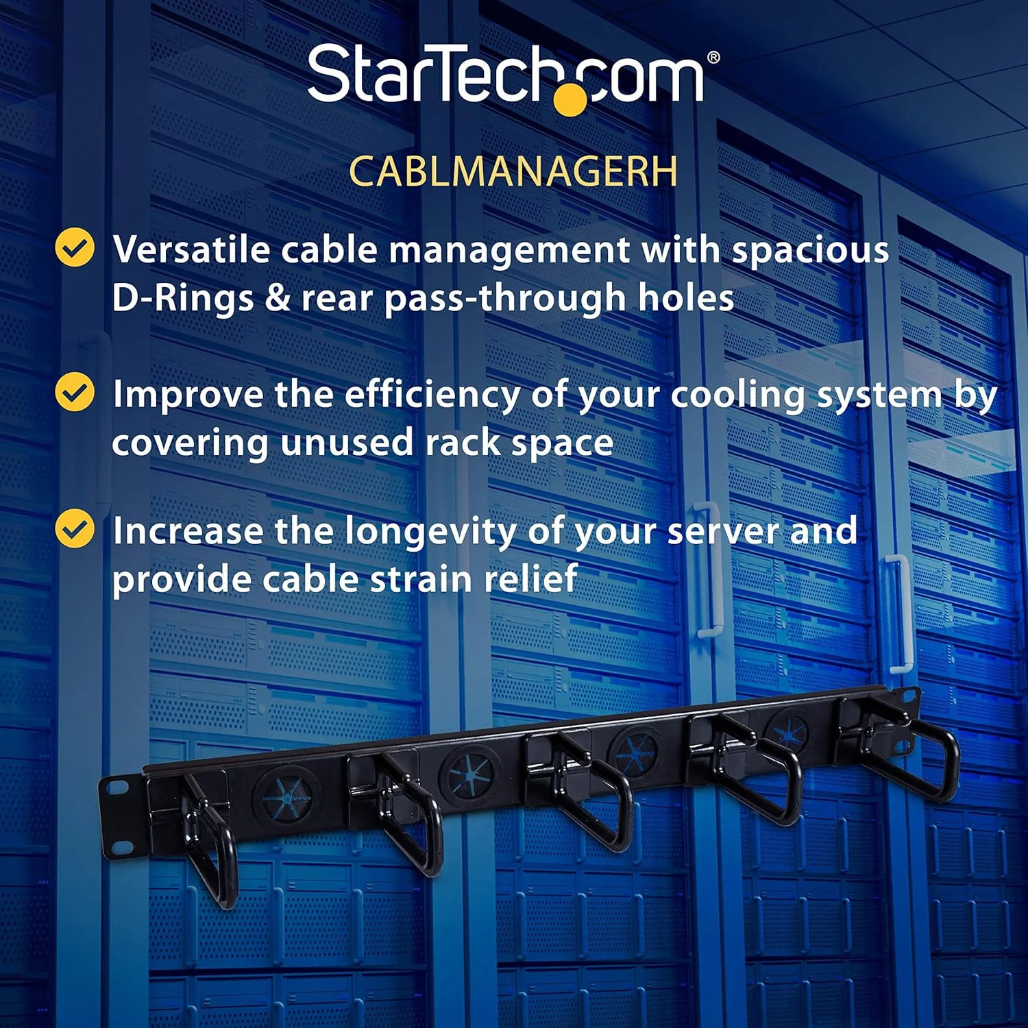 آرایش دهنده کابل 1U 19 اینچی StarTech.com - مدیریت کننده سیم رک شبکه/سرور با حلقه های D - پنل سیم افقی مرکز داده با سوراخ های عبور و سخت افزار نصب - EIA/ECA-310-E (CABLMANAGERH) آرایش دهنده کابل 1U 19 اینچی StarTech.com - مدیریت کننده سیم رک شبکه/سرور با حلقه های D - پنل سیم افقی مرکز داده با سوراخ های عبور و سخت افزار نصب - EIA/ECA-310-E (CABLMANAGERH)