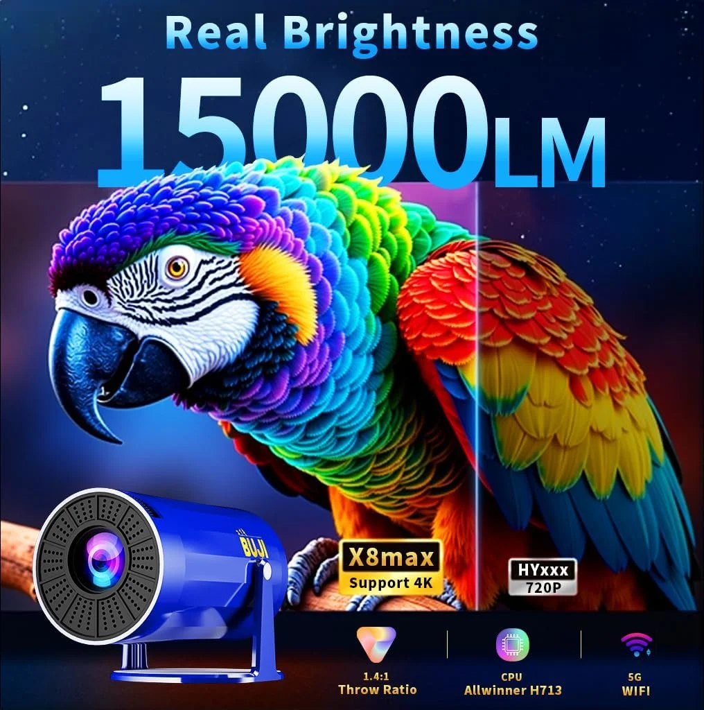 پروژکتور قابل حمل کوبوکی BUJI 4K 1080P با صفحه نمایش 1500 لومن، رابط کاربری عربی، اندروید 11.0، پروژکتور مینی HD، وای فای 5G، بلوتوث، پروژکتور ویدیویی خانگی، کیستون خودکار 180 درجه چرخان با پایه دارای گواهینامه CE/FCC پروژکتور قابل حمل کوبوکی BUJI 4K 1080P با صفحه نمایش 1500 لومن، رابط کاربری عربی، اندروید 11.0، پروژکتور مینی HD، وای فای 5G، بلوتوث، پروژکتور ویدیویی خانگی، کیستون خودکار 180 درجه چرخان با پایه دارای گواهینامه CE/FCC
