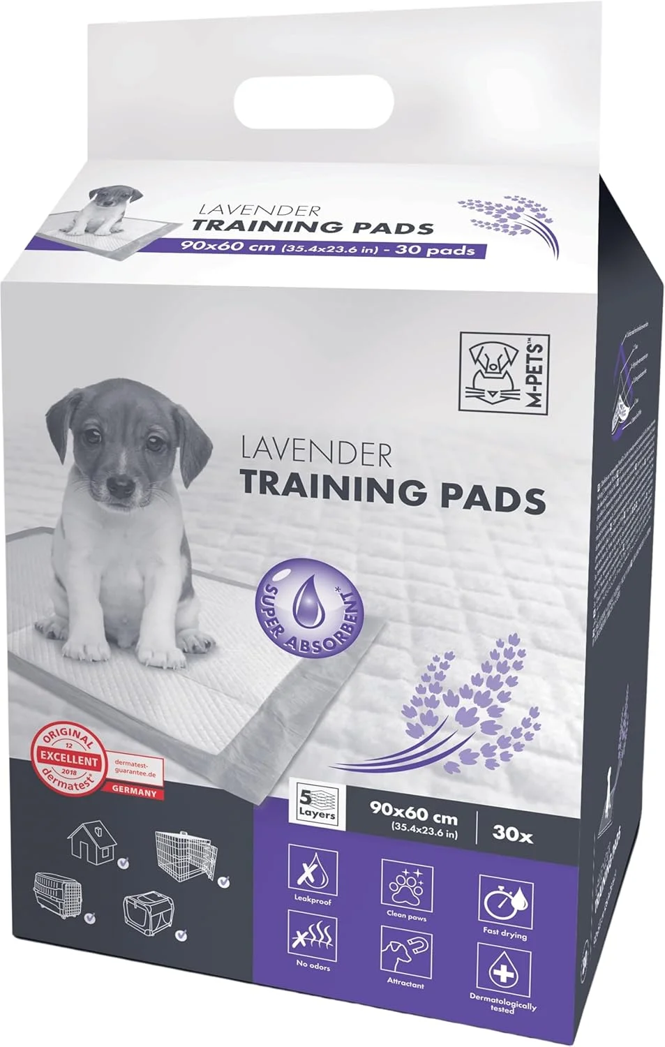 پدهای آموزشی لوندر M-PETS، 90x60 سانتی متر، بسته 30 عددی پدهای آموزشی لوندر M-PETS، 90x60 سانتی متر، بسته 30 عددی