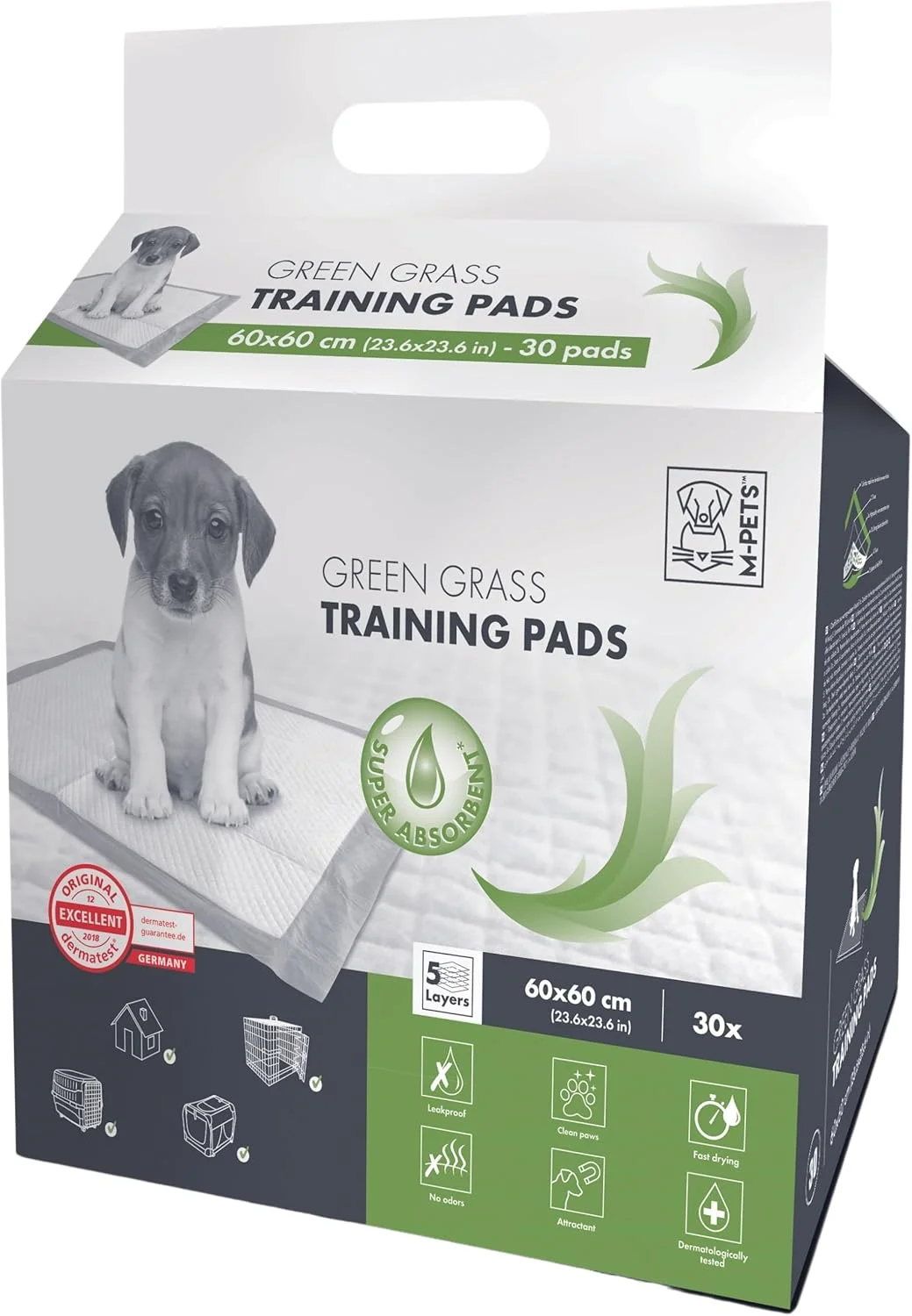 پدهای آموزشی سگ چمن سبز امپتس، پدهای جاذب ادرار توله سگ، ضد نشت برای آموزش دستشویی، 60x60 سانتیمتر (بسته 30 عددی) پدهای آموزشی سگ چمن سبز امپتس، پدهای جاذب ادرار توله سگ، ضد نشت برای آموزش دستشویی، 60x60 سانتیمتر (بسته 30 عددی)