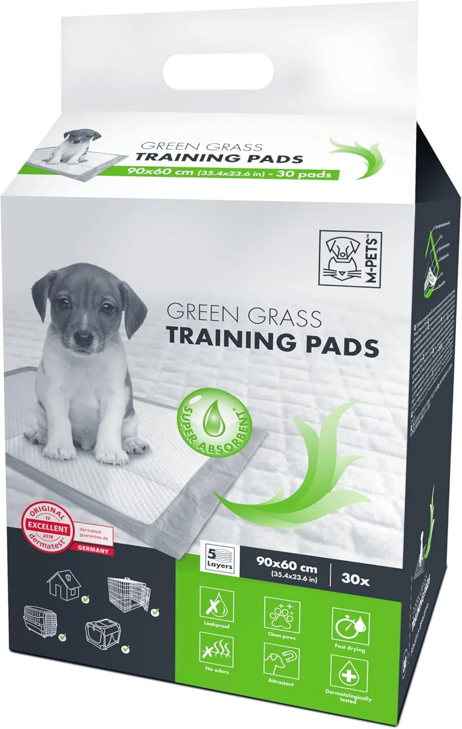 پدهای آموزشی چمن سبز M-PETS، ۹۰x۶۰ سانتی متر، بسته ۳۰ عددی پدهای آموزشی چمن سبز M-PETS، ۹۰x۶۰ سانتی متر، بسته ۳۰ عددی