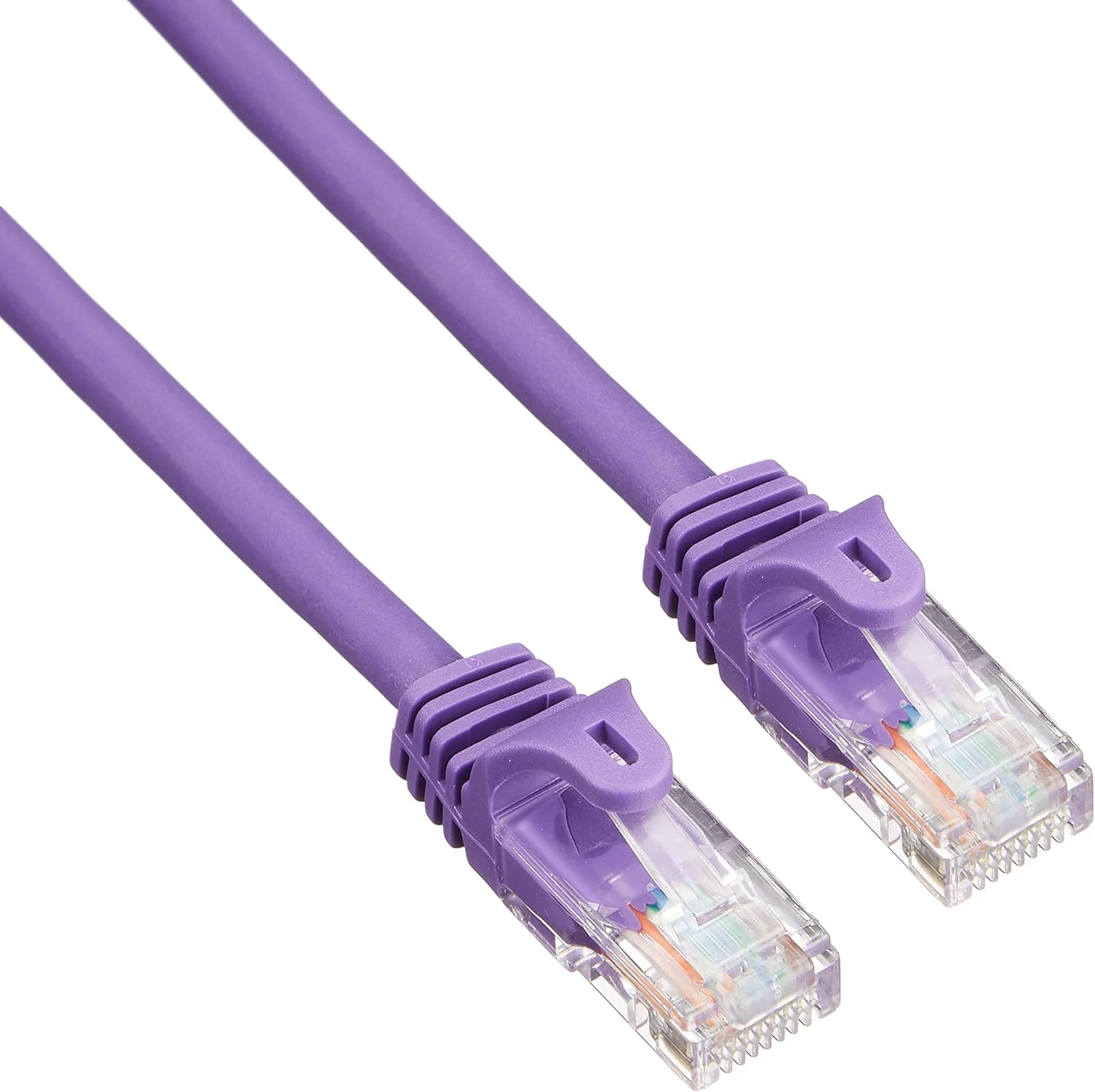 کابل شبکه 7 متری بنفش Cat5e استار تک با کانکتورهای RJ45 بدون گیر - کابل اترنت بلند - کابل UTP کت 5e با طول 7 متر (45PAT7MPL)