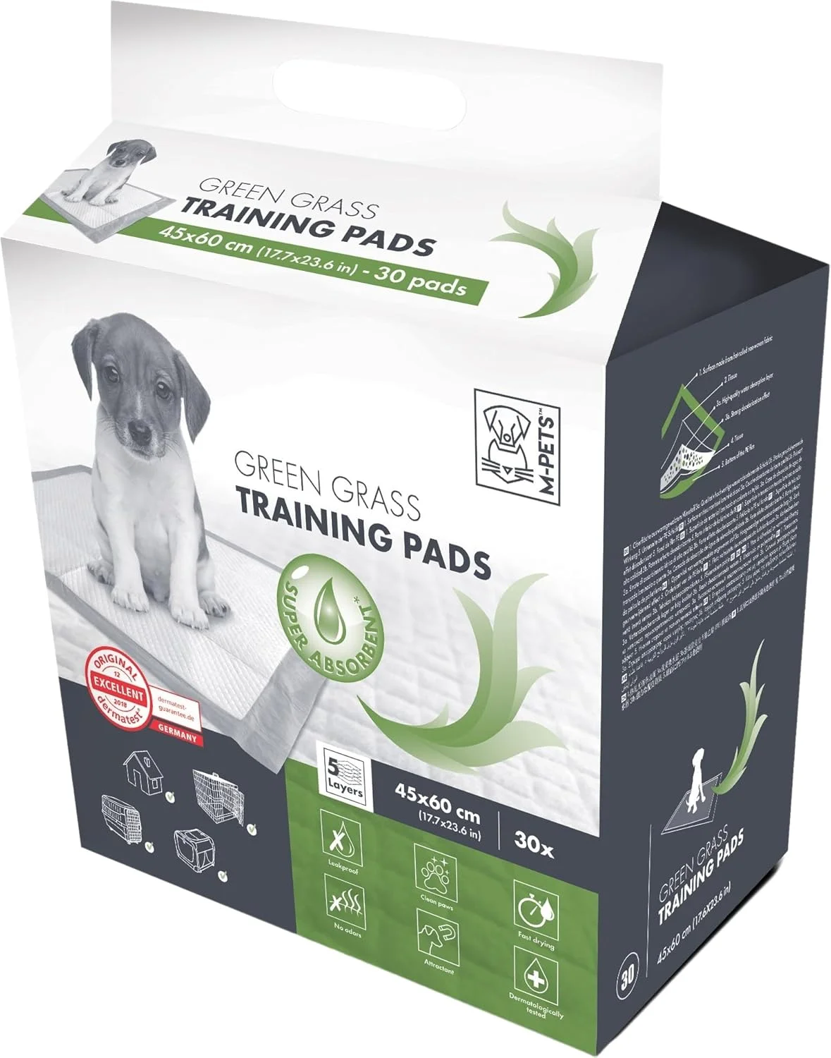 پدهای آموزشی چمن سبز M-PETS، 45x60 سانتی متر، بسته 30 عددی پدهای آموزشی چمن سبز M-PETS، 45x60 سانتی متر، بسته 30 عددی