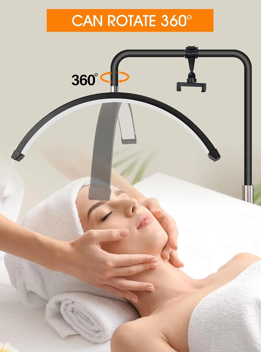 چراغ زیبایی نیمه ماه LED مدل MEISHIDA با پایه نگهدارنده تلفن، روشنایی و ارتفاع قابل تنظیم، مناسب برای اکستنشن مژه، مراقبت از پوست و مطالعه (مشکی) چراغ زیبایی نیمه ماه LED مدل MEISHIDA با پایه نگهدارنده تلفن، روشنایی و ارتفاع قابل تنظیم، مناسب برای اکستنشن مژه، مراقبت از پوست و مطالعه (مشکی)