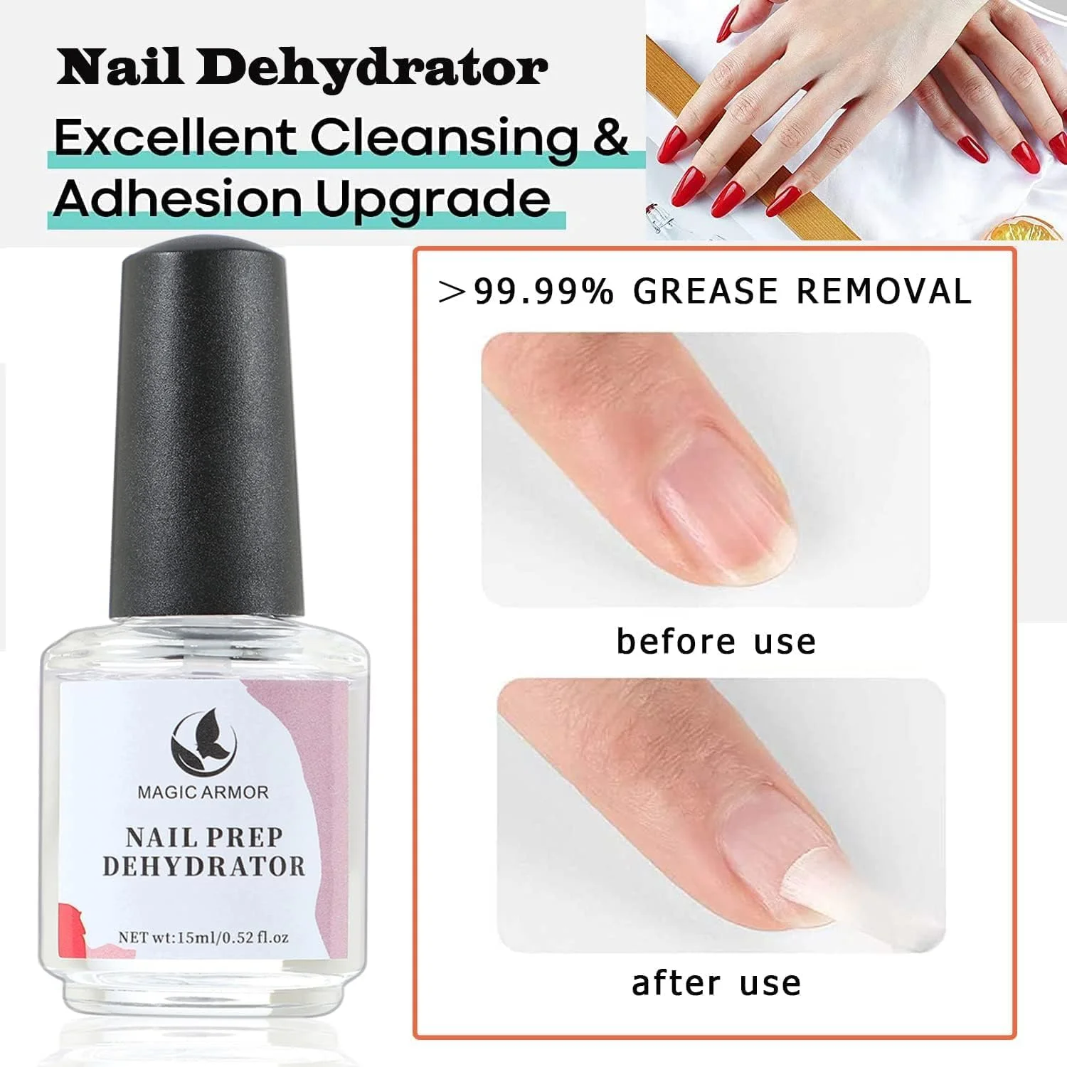 ست اکستنشن ناخن MAGIC ARMOR، نوک ناخن مصنوعی با کیت چسب ناخن، چسب UV آسان و حرفه ای 4 در 1 برای نوک ناخن، دهیدراتور و تاپ کت، لامپ UV LED قابل حمل، ست مانیکور DIY