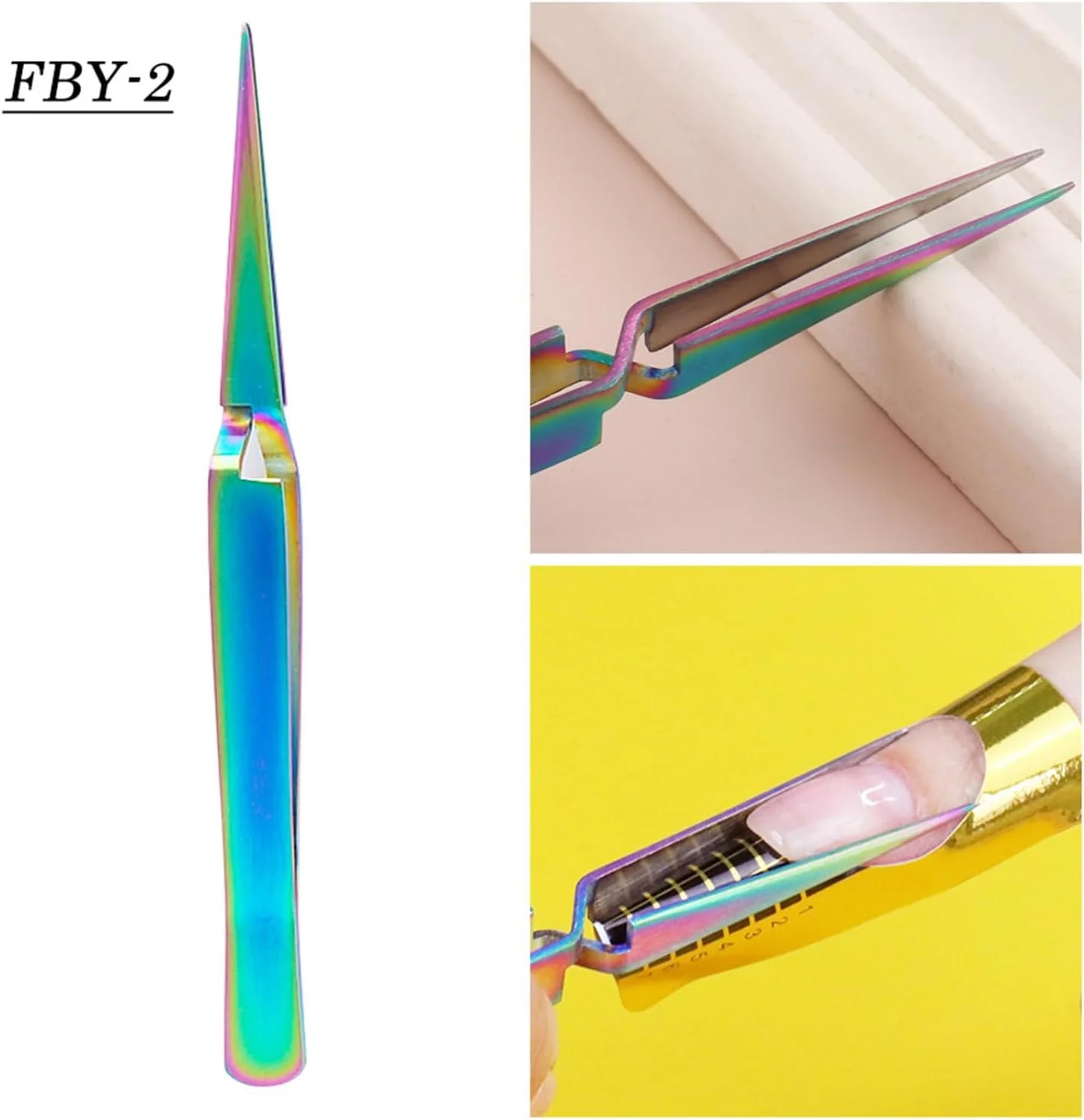 انبر فرم دهی ناخن اکریلیک Labymos، انبر گیره ناخن استیل ضد زنگ، گیره فرم دهی ناخن کریستالی مدل X، انبر نگین ناخن، ابزار طراحی ناخن