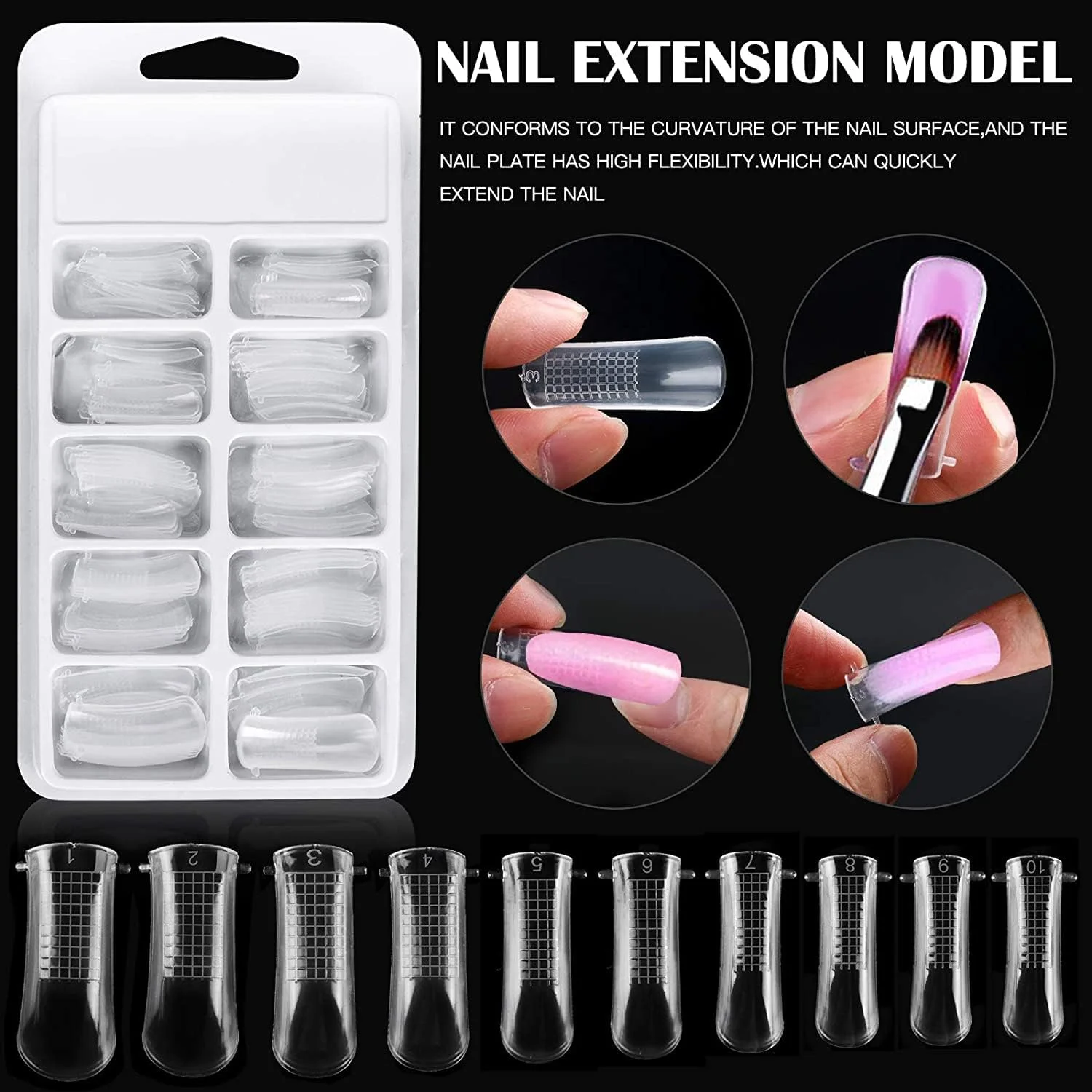 ست کاشت ناخن پلی ژل NAILWIND، شامل 100 عدد قالب ناخن مصنوعی، فرم اکستنشن ناخن شفاف، 10 عدد گیره ناخن و 1 عدد قلم دو طرفه برای اکستنشن پلی ژل، مناسب برای استفاده در خانه و سالن ست کاشت ناخن پلی ژل NAILWIND، شامل 100 عدد قالب ناخن مصنوعی، فرم اکستنشن ناخن شفاف، 10 عدد گیره ناخن و 1 عدد قلم دو طرفه برای اکستنشن پلی ژل، مناسب برای استفاده در خانه و سالن