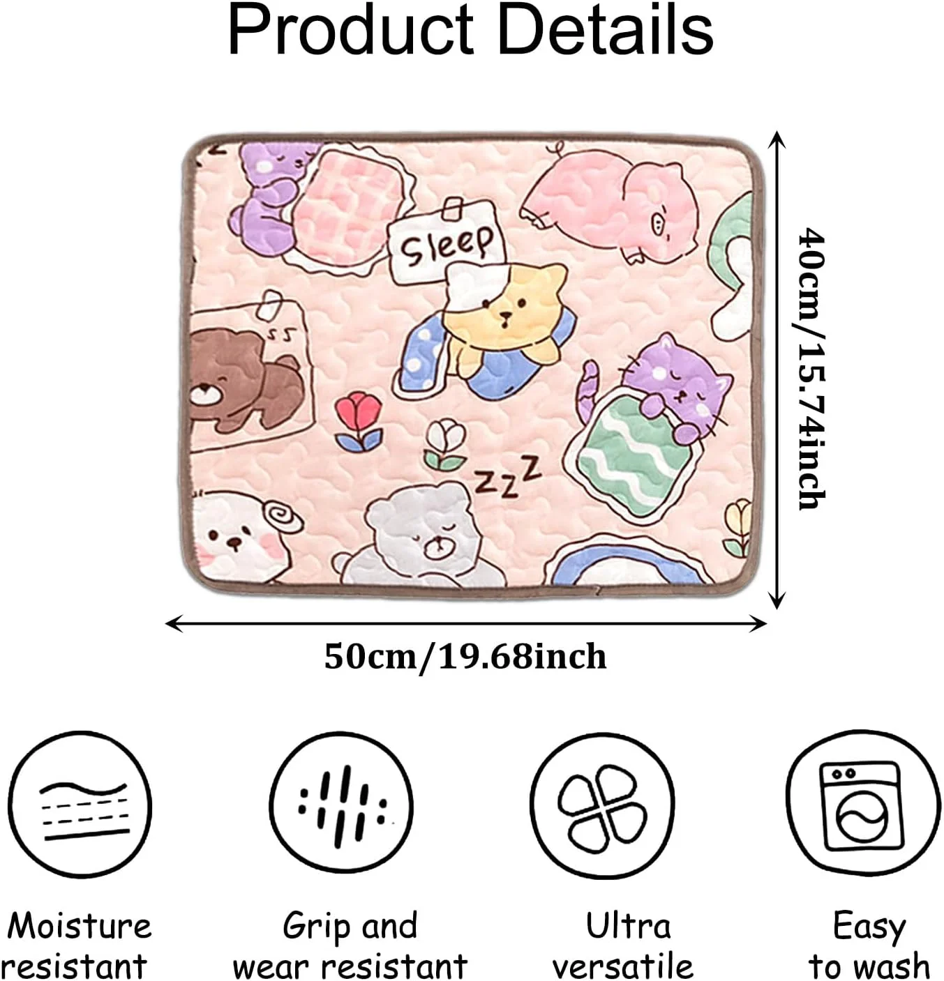 پد سگ قابل استفاده مجدد BSITSSS، 40 x 50 سانتی متر، پتوی سگ ضد لغزش، پد توله سگ قابل شستشو، پد حیوانات خانگی با جذب سریع برای سگ، گربه، خرگوش، همستر، طرح کارتونی، صورتی پد سگ قابل استفاده مجدد BSITSSS، 40 x 50 سانتی متر، پتوی سگ ضد لغزش، پد توله سگ قابل شستشو، پد حیوانات خانگی با جذب سریع برای سگ، گربه، خرگوش، همستر، طرح کارتونی، صورتی