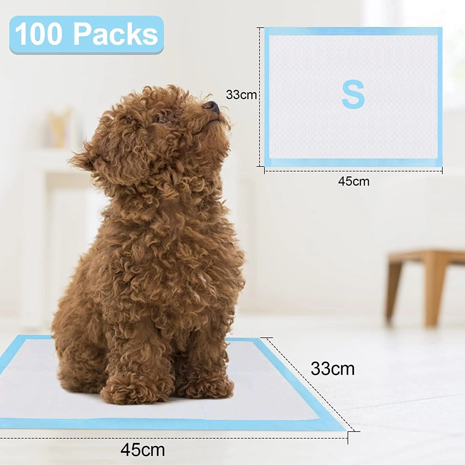 پد آموزشی سگ Coodipet، بسته 100 عددی، جاذب ادرار، ضد لغزش و ضد نشت (100 عدد - 45 * 33 سانتی متر) پد آموزشی سگ Coodipet، بسته 100 عددی، جاذب ادرار، ضد لغزش و ضد نشت (100 عدد - 45 * 33 سانتی متر)