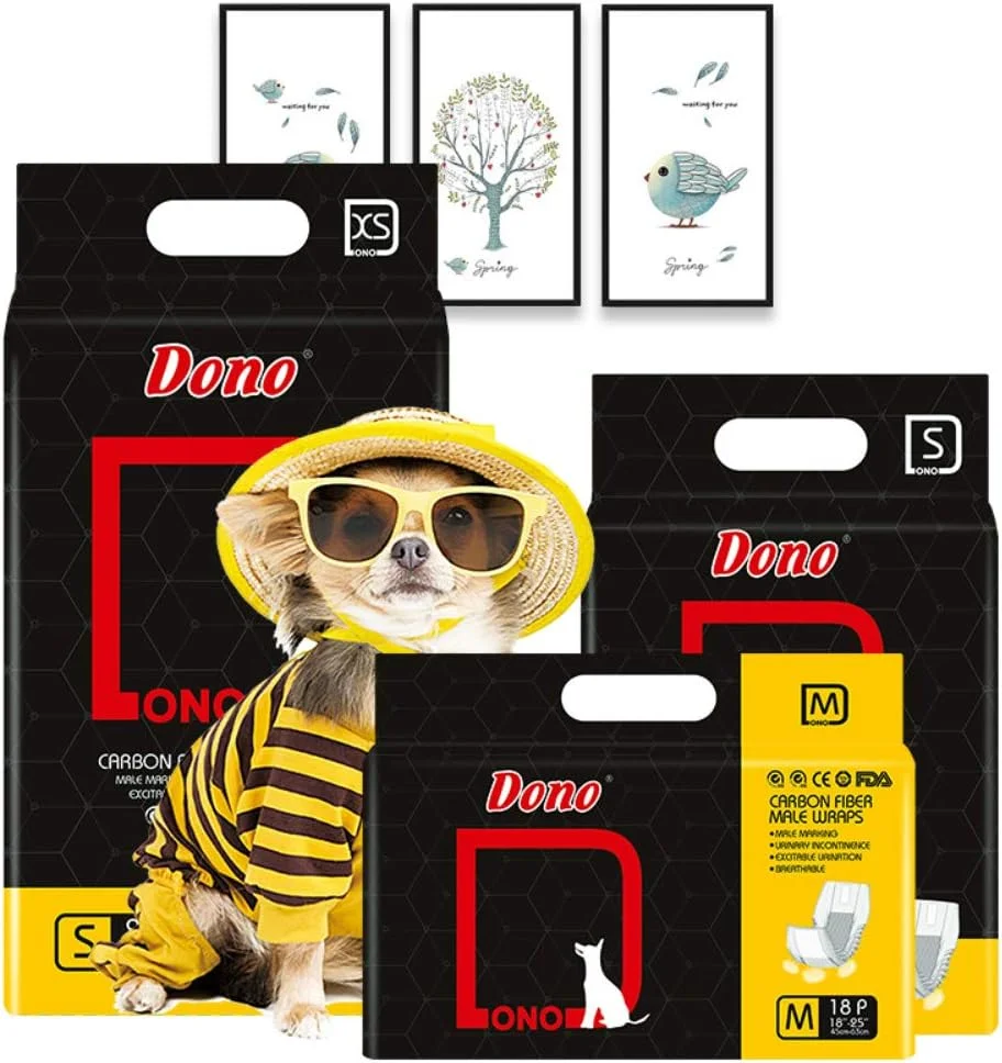 پوشک یکبار مصرف سگ نر DONO، سایز کوچک، مناسب سگ های چیواوا یا یورکی، جذب کننده بو و ادرار با تکنولوژی کربن، سایز S، بسته 22 عددی پوشک یکبار مصرف سگ نر DONO، سایز کوچک، مناسب سگ های چیواوا یا یورکی، جذب کننده بو و ادرار با تکنولوژی کربن، سایز S، بسته 22 عددی