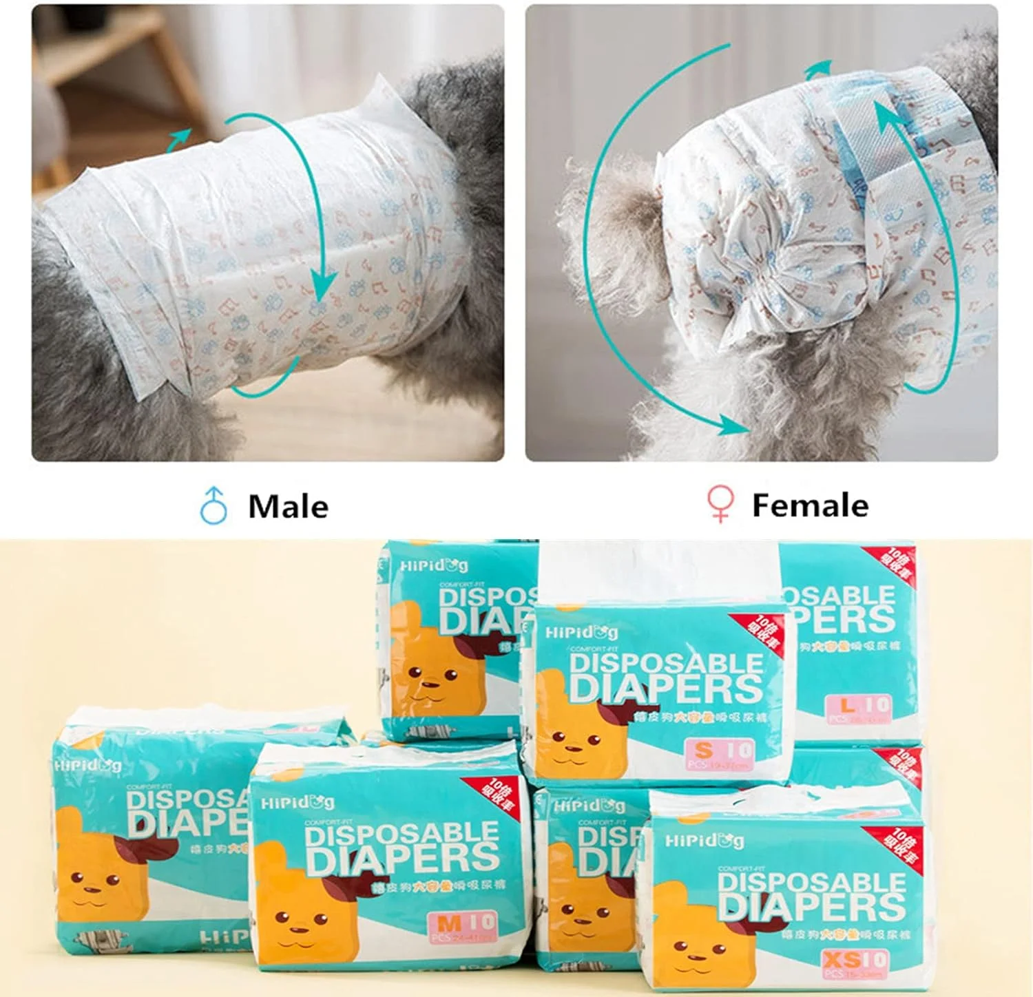 پوشک یکبار مصرف حیوانات خانگی برای سگ های ماده، فوق العاده جاذب، نرم، گرم کننده، لایه های پوشک ادرار شامل پوشک توله سگ، سگ، گربه (S) پوشک یکبار مصرف حیوانات خانگی برای سگ های ماده، فوق العاده جاذب، نرم، گرم کننده، لایه های پوشک ادرار شامل پوشک توله سگ، سگ، گربه (S)