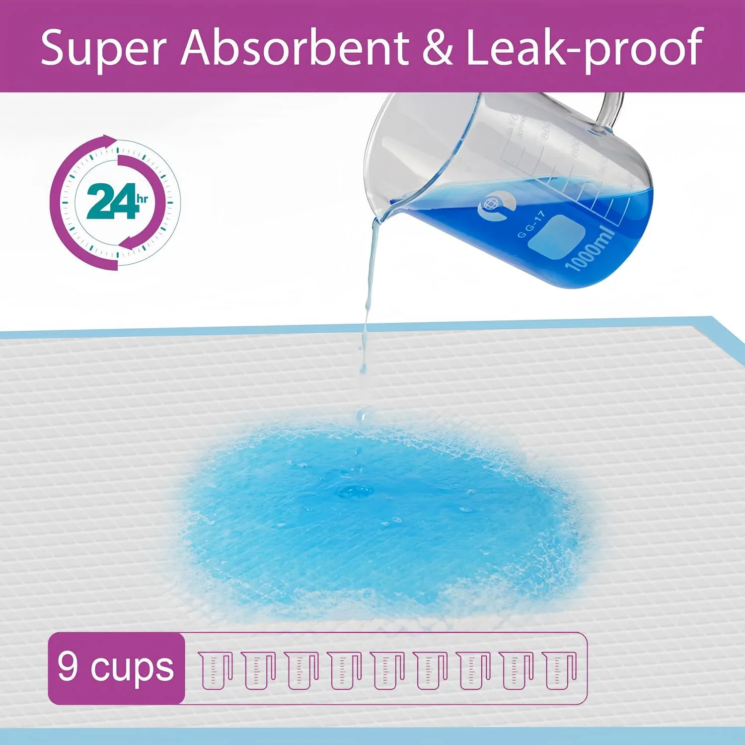 پدهای ادرار سگ Elalove - DTP-60x60-50-6 - پدهای آموزشی - آبی - نبافته - 6 لایه - 49.99 عدد