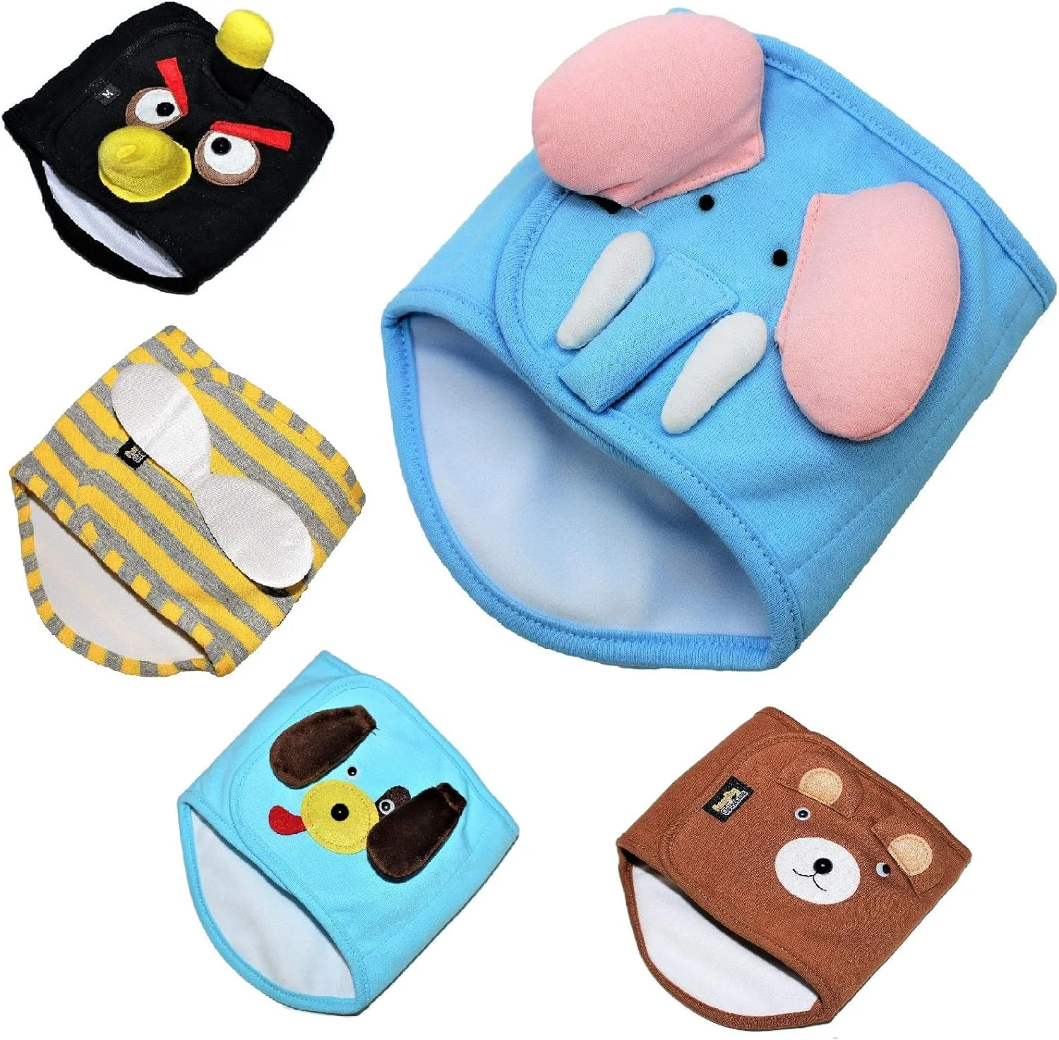 لباس سگ خنده دار، پوشک سگ و توله سگ، شکم بند خنده دار برای سگ های نر نژاد کوچک (فیل آبی، سایز M - دور کمر 25 تا 33 سانتی متر)