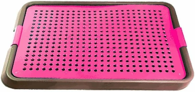 سینی توالت سگ خانگی Furacão Pet – نگهدارنده پد بهداشتی برای سگ های کوچک و متوسط ​​- سیستم پد ادرار حیوانات خانگی با تمیز کردن آسان با توری - بدون تماس پنجه (صورتی، بزرگ)