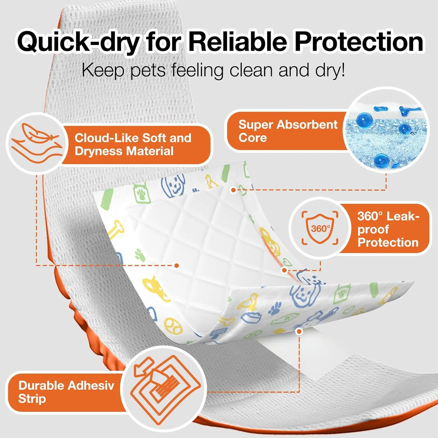 پدهای جاذب پوشک سگ FurVeluxia برای سگ های نر و ماده (100 عدد)، پدهای یکبار مصرف فوق العاده جاذب برای سگ ها، مناسب برای اکثر شکم بندها و پوشک های قابل شستشو و استفاده مجدد