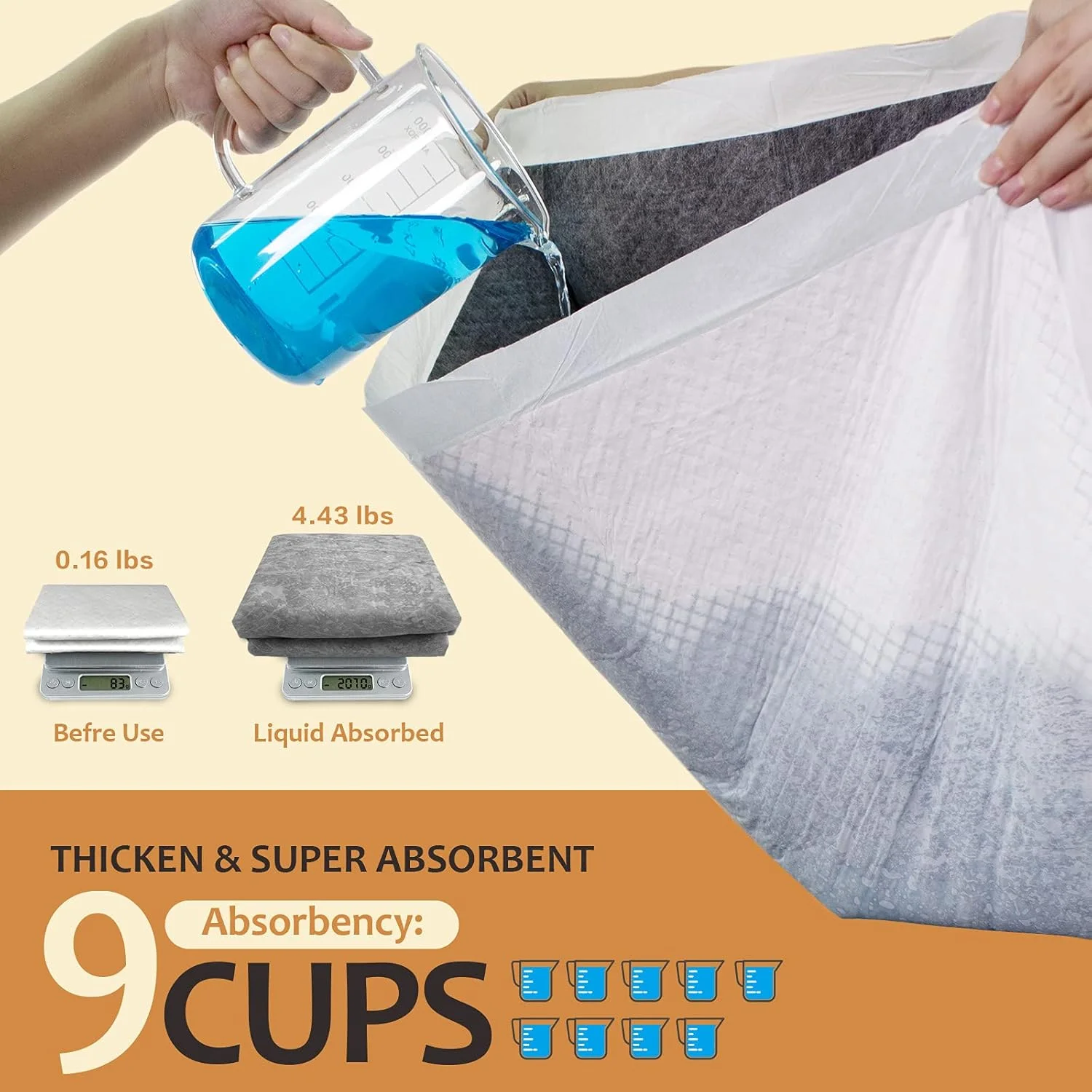 پدهای ادرار سگ HIDOGGYLD سایز خیلی بزرگ 71x86 سانتی متر، 40 عدد، پدهای ذغالی توله سگ سایز XL، پدهای آموزش دستشویی حیوانات خانگی با نوار چسب دار، پد یکبار مصرف فوق العاده جاذب و ضد نشت برای سگ ها پدهای ادرار سگ HIDOGGYLD سایز خیلی بزرگ 71x86 سانتی متر، 40 عدد، پدهای ذغالی توله سگ سایز XL، پدهای آموزش دستشویی حیوانات خانگی با نوار چسب دار، پد یکبار مصرف فوق العاده جاذب و ضد نشت برای سگ ها