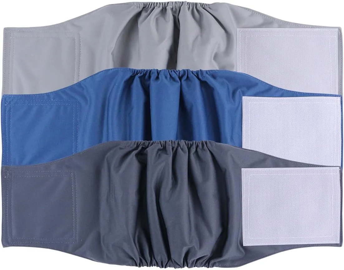 پوشک سگ نر Hisprout، بسته 3 عددی، پوشک سگ قابل شستشو و استفاده مجدد برای سگ های نر، دارای قدرت جذب بالا و بست Velcro انعطاف پذیر (DDMXL09)