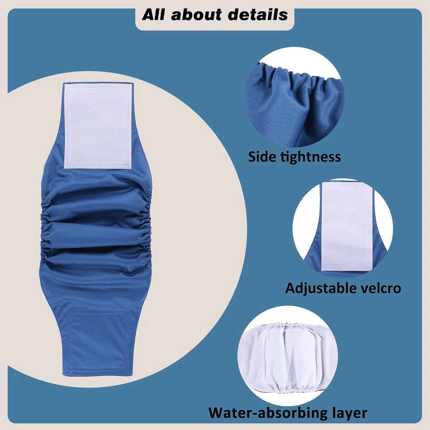 پوشک سگ نر Hisprout، بسته 3 عددی، پوشک سگ قابل شستشو و استفاده مجدد برای سگ های نر، دارای قدرت جذب بالا و بست Velcro انعطاف پذیر (DDMXL09) پوشک سگ نر Hisprout، بسته 3 عددی، پوشک سگ قابل شستشو و استفاده مجدد برای سگ های نر، دارای قدرت جذب بالا و بست Velcro انعطاف پذیر (DDMXL09)