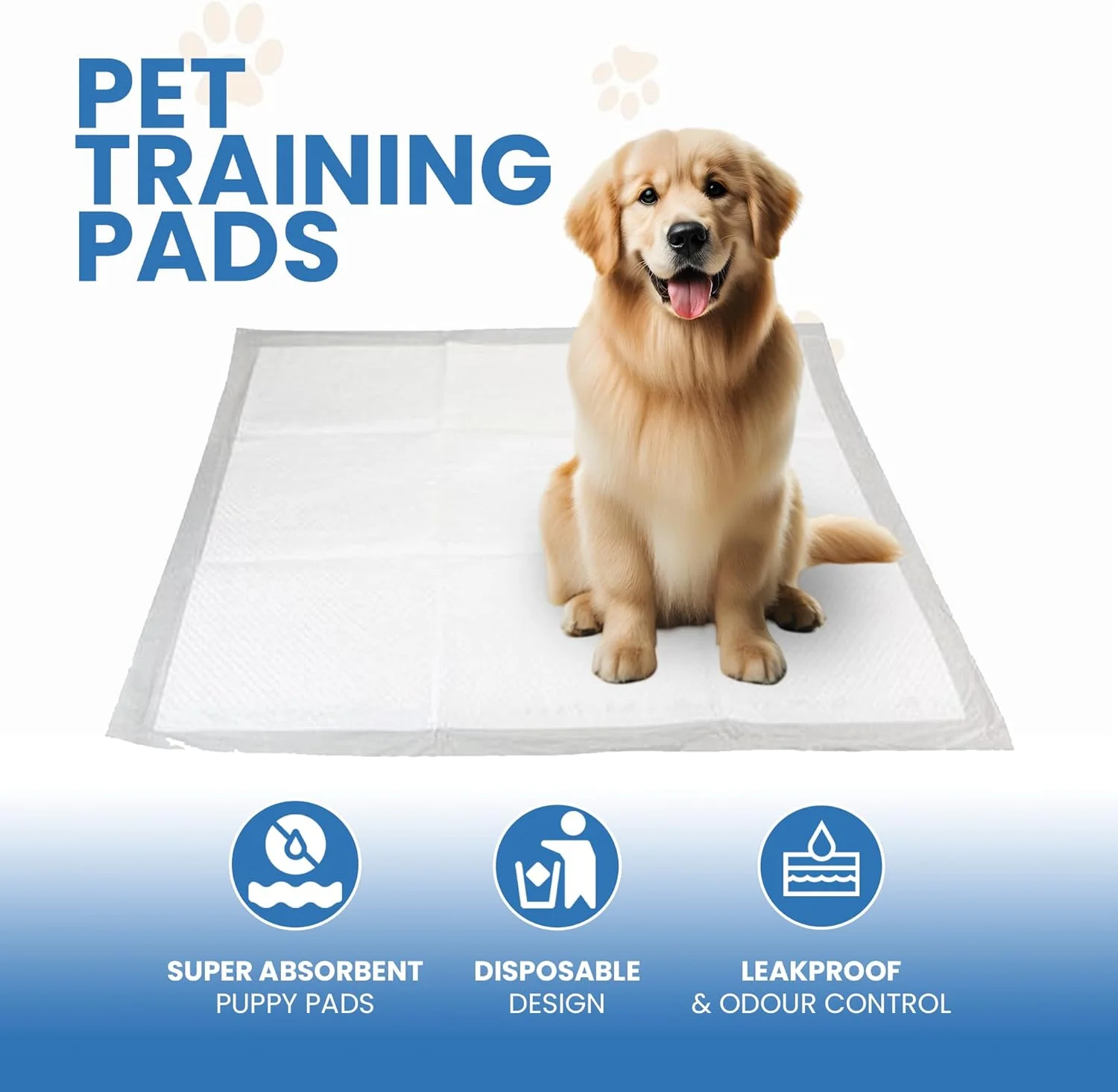 پد آموزشی سگ HiFEN® بسته 20 عددی، سفید 60x45 سانتی متر، پد ادرار ضد نشت سگ، 5 لایه خشک شونده سریع و پد توالت ضد لغزش حیوانات خانگی پد آموزشی سگ HiFEN® بسته 20 عددی، سفید 60x45 سانتی متر، پد ادرار ضد نشت سگ، 5 لایه خشک شونده سریع و پد توالت ضد لغزش حیوانات خانگی