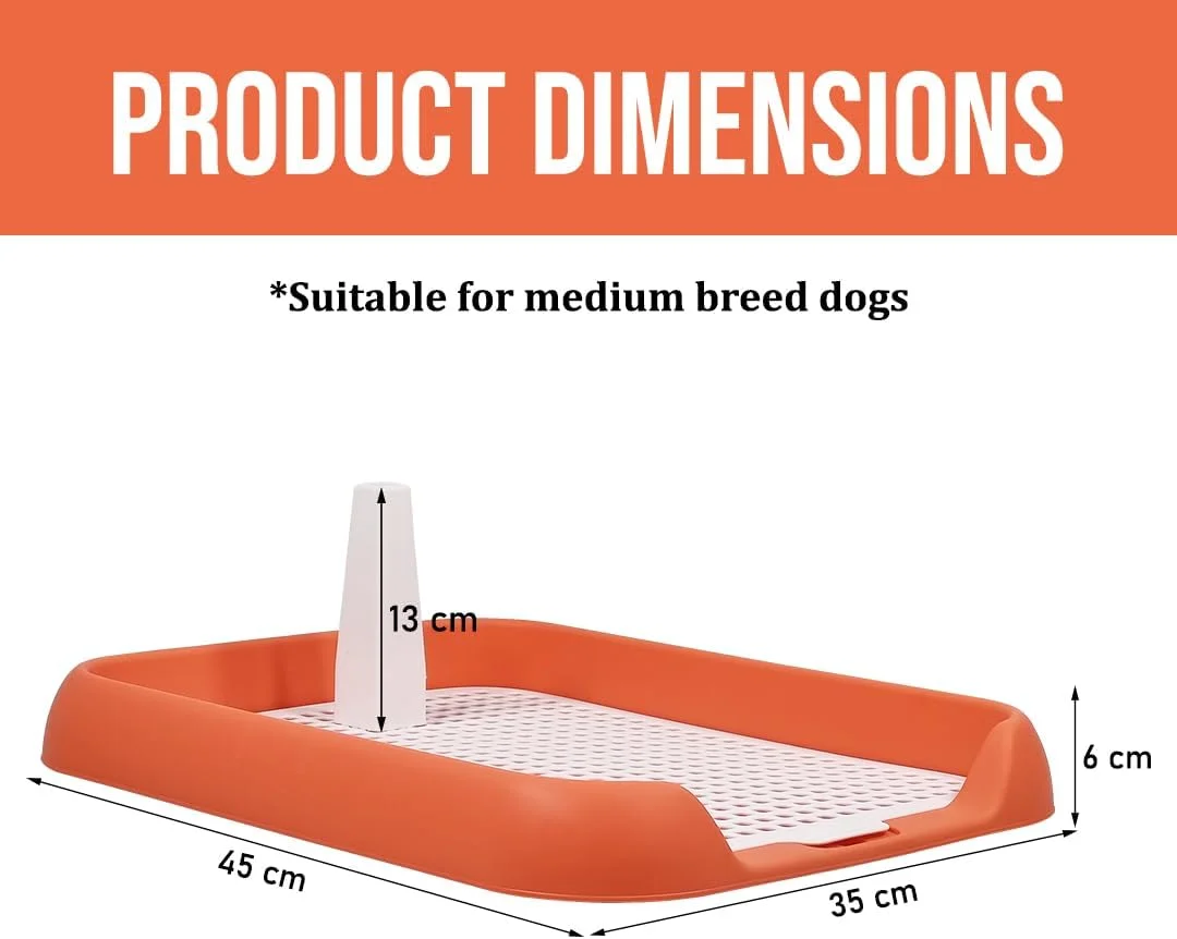 سینی توالت سگ KATZE KING مناسب برای سگ های کوچک تا متوسط، نگهدارنده پد ادرار حیوانات خانگی سرپوشیده با ستون و طراحی شبکه جداشدنی، توالت آموزشی ضد نشت سگ، تمیز کردن آسان 45 سانتی متر (نارنجی) سینی توالت سگ KATZE KING مناسب برای سگ های کوچک تا متوسط، نگهدارنده پد ادرار حیوانات خانگی سرپوشیده با ستون و طراحی شبکه جداشدنی، توالت آموزشی ضد نشت سگ، تمیز کردن آسان 45 سانتی متر (نارنجی)