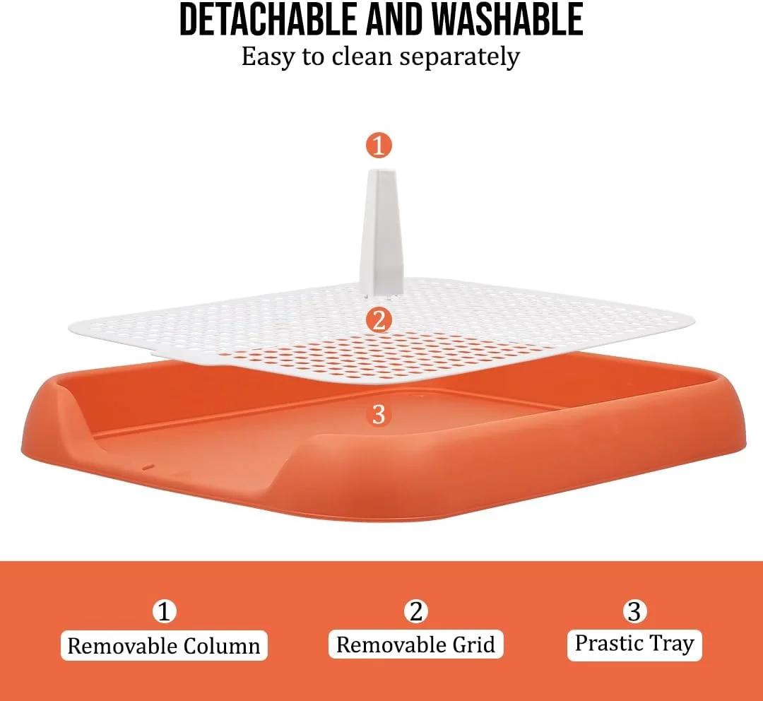 سینی توالت سگ KATZE KING مناسب برای سگ های کوچک تا متوسط، نگهدارنده پد ادرار حیوانات خانگی سرپوشیده با ستون و طراحی شبکه جداشدنی، توالت آموزشی ضد نشت سگ، تمیز کردن آسان 45 سانتی متر (نارنجی) سینی توالت سگ KATZE KING مناسب برای سگ های کوچک تا متوسط، نگهدارنده پد ادرار حیوانات خانگی سرپوشیده با ستون و طراحی شبکه جداشدنی، توالت آموزشی ضد نشت سگ، تمیز کردن آسان 45 سانتی متر (نارنجی)