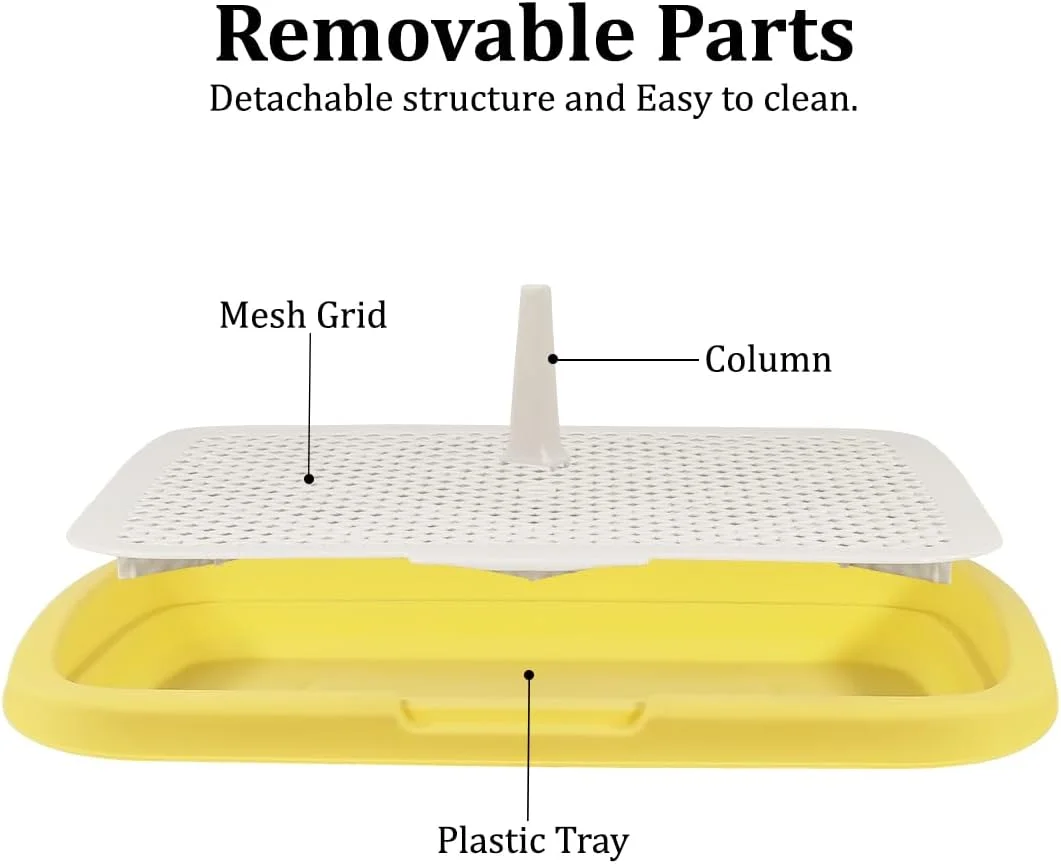 توالت سگ KATZE KING برای نژادهای کوچک تا متوسط، جای پد توالت سگ با ستون جداشدنی و طراحی شبکه ای قابل جدا شدن، سینی آموزش سگ قابل استفاده مجدد، حفظ تمیزی پنجه ها و کف 48 سانتی متر (زرد) توالت سگ KATZE KING برای نژادهای کوچک تا متوسط، جای پد توالت سگ با ستون جداشدنی و طراحی شبکه ای قابل جدا شدن، سینی آموزش سگ قابل استفاده مجدد، حفظ تمیزی پنجه ها و کف 48 سانتی متر (زرد)