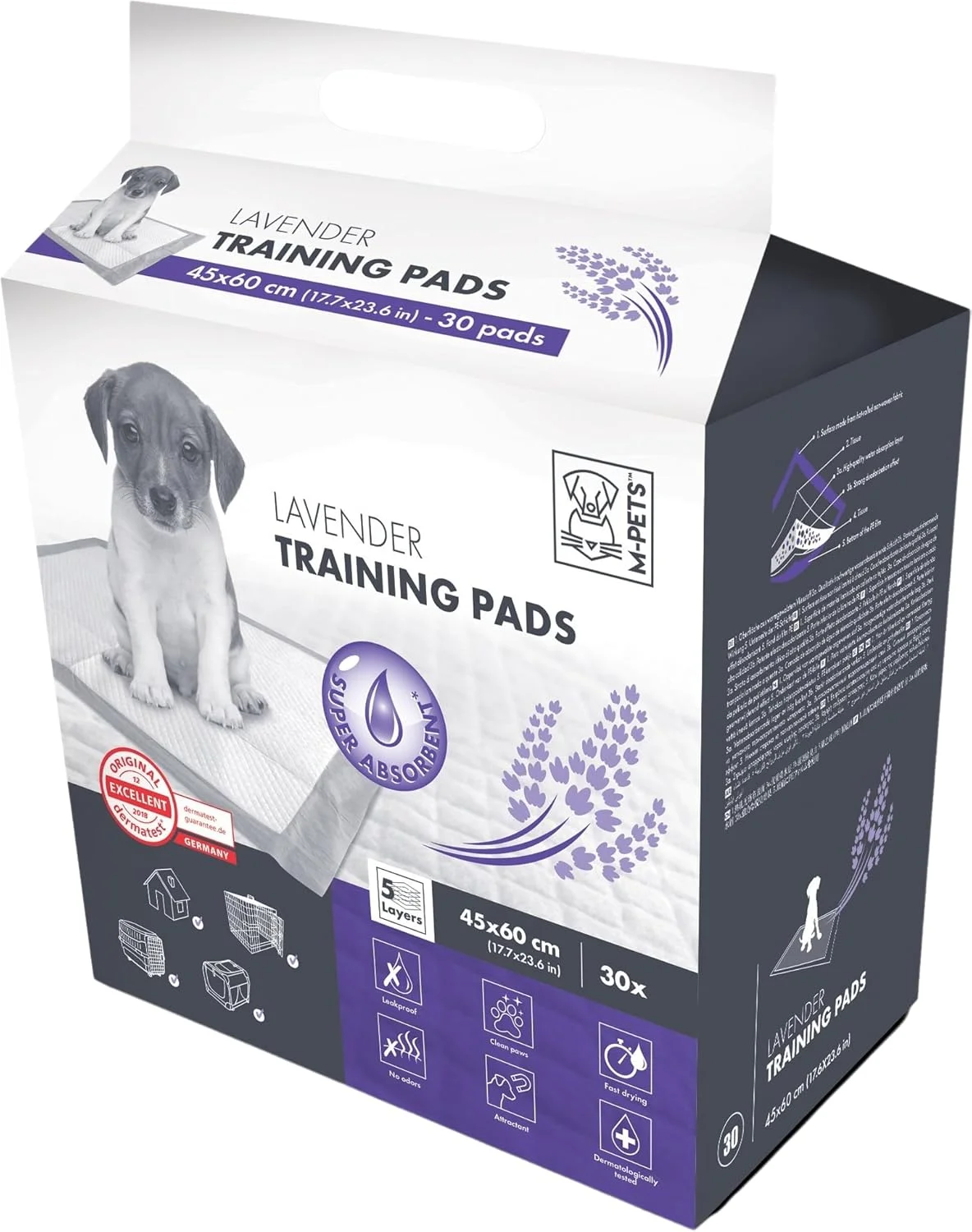 پدهای آموزشی لوندر ام پتس 45x60 سانتی متر بسته 30 عددی