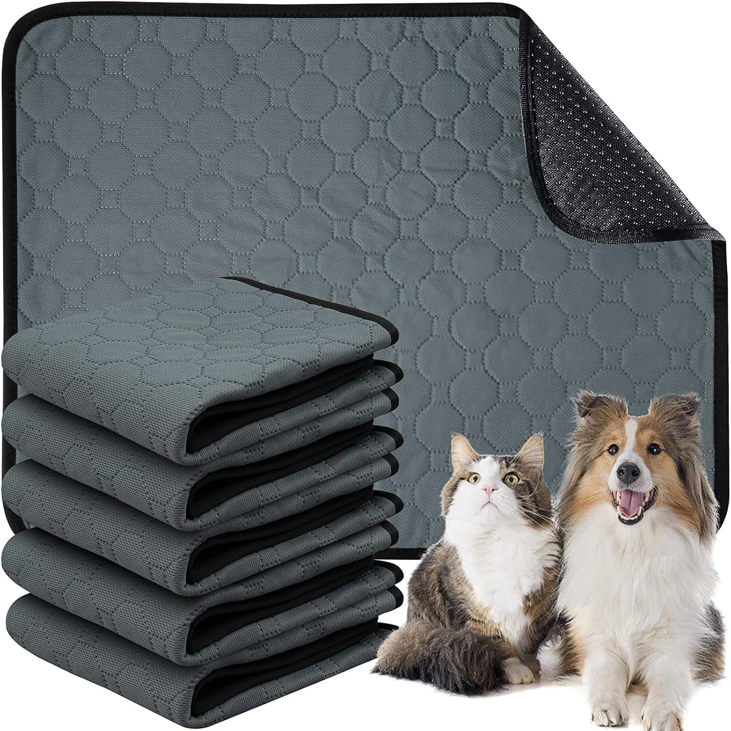 پدهای آموزشی سگ قابل استفاده مجدد MSYU، بسته 6 عددی پد آموزشی توله سگ قابل شستشو، پدهای ادرار سگ ضد آب با جذب فوری، پد زایمان حیوانات خانگی ضد لغزش و تشک بازی برای بی اختیاری (60cm*45cm) پدهای آموزشی سگ قابل استفاده مجدد MSYU، بسته 6 عددی پد آموزشی توله سگ قابل شستشو، پدهای ادرار سگ ضد آب با جذب فوری، پد زایمان حیوانات خانگی ضد لغزش و تشک بازی برای بی اختیاری (60cm*45cm)