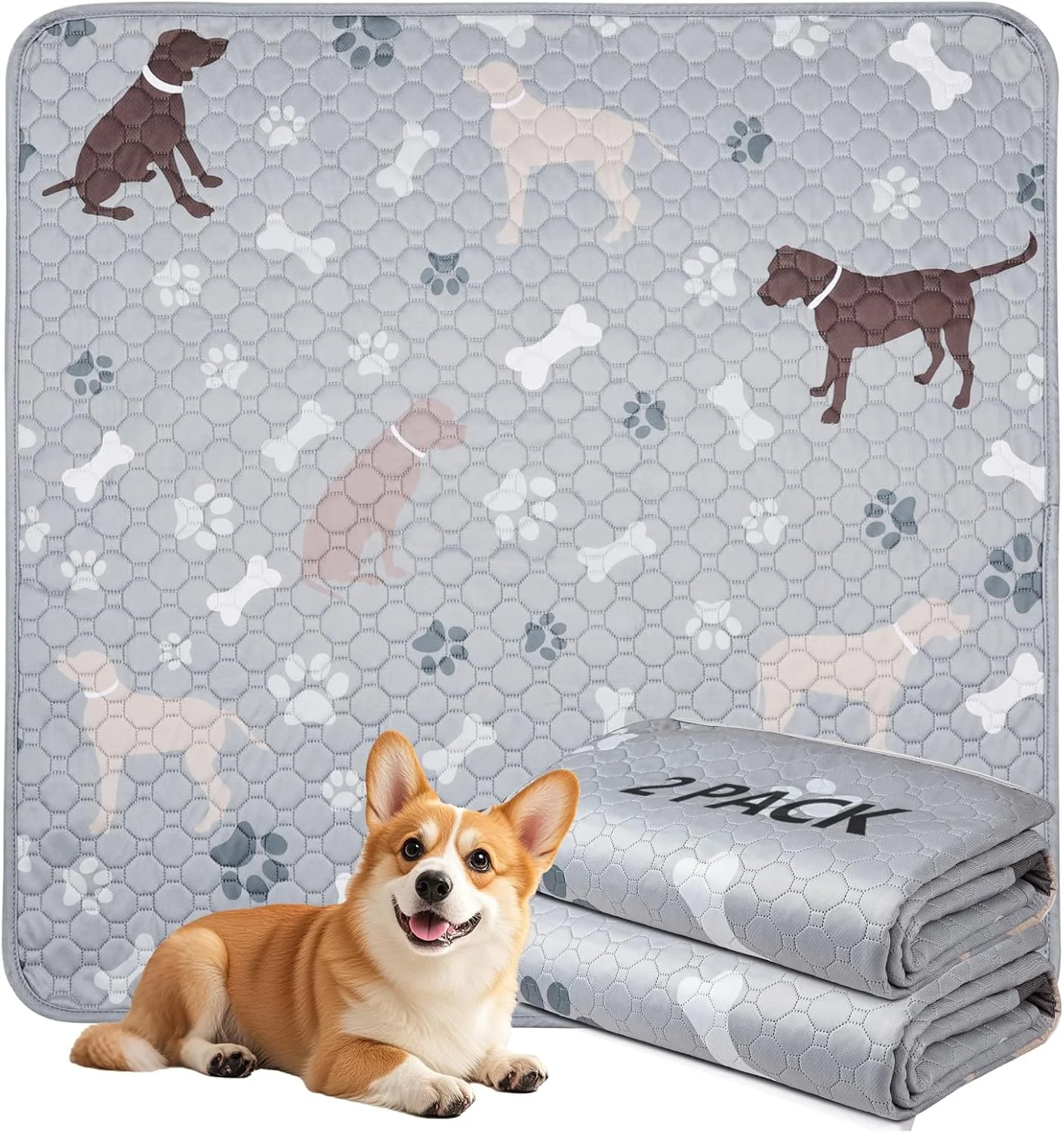 پدهای ادرار قابل شستشو Mozin برای سگ ها، بسته 2 عددی پدهای آموزشی سگ فوق العاده جاذب، ضد نشت، ضد لغزش، پدهای توله سگ قابل استفاده مجدد، پد ضد آب برای آموزش دستشویی، محل بازی، قفس، آموزش توالت، مبل - 45x60 سانتی متر پدهای ادرار قابل شستشو Mozin برای سگ ها، بسته 2 عددی پدهای آموزشی سگ فوق العاده جاذب، ضد نشت، ضد لغزش، پدهای توله سگ قابل استفاده مجدد، پد ضد آب برای آموزش دستشویی، محل بازی، قفس، آموزش توالت، مبل - 45x60 سانتی متر