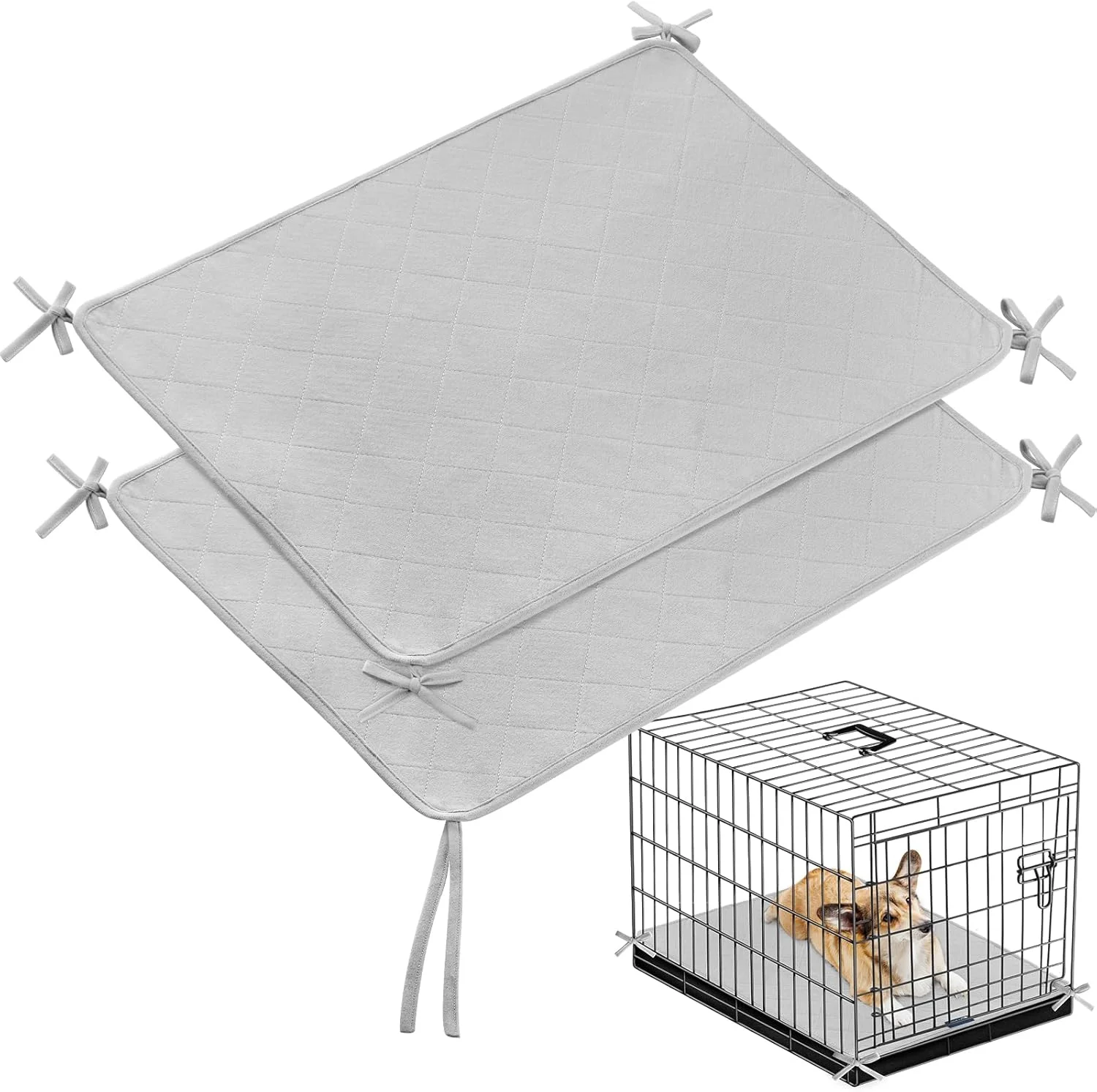 پد ضد آب قفس سگ Moonsea با طناب، بسته 2 عددی (24 در 18 اینچ)، پدهای ادرارشوئی سگ، پدهای آموزشی ضد لغزش سگ، مناسب برای قفس سگ 24 اینچی پد ضد آب قفس سگ Moonsea با طناب، بسته 2 عددی (24 در 18 اینچ)، پدهای ادرارشوئی سگ، پدهای آموزشی ضد لغزش سگ، مناسب برای قفس سگ 24 اینچی
