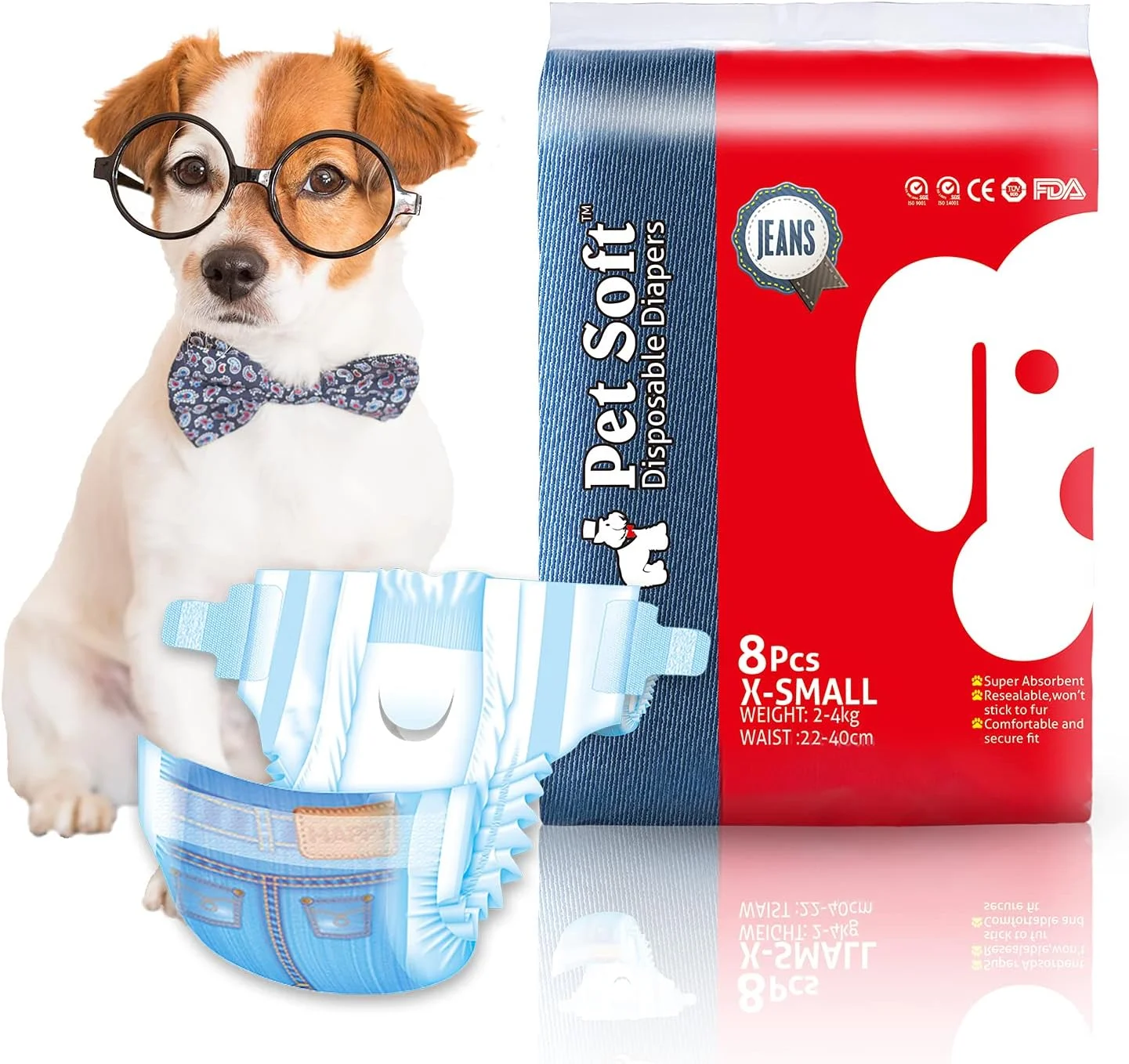 پوشک سگ ماده Pet Soft، پوشک یکبار مصرف سگ، پوشک گربه برای گربه های ماده، پوشک توله سگ 8 عددی خیلی کوچک پوشک سگ ماده Pet Soft، پوشک یکبار مصرف سگ، پوشک گربه برای گربه های ماده، پوشک توله سگ 8 عددی خیلی کوچک