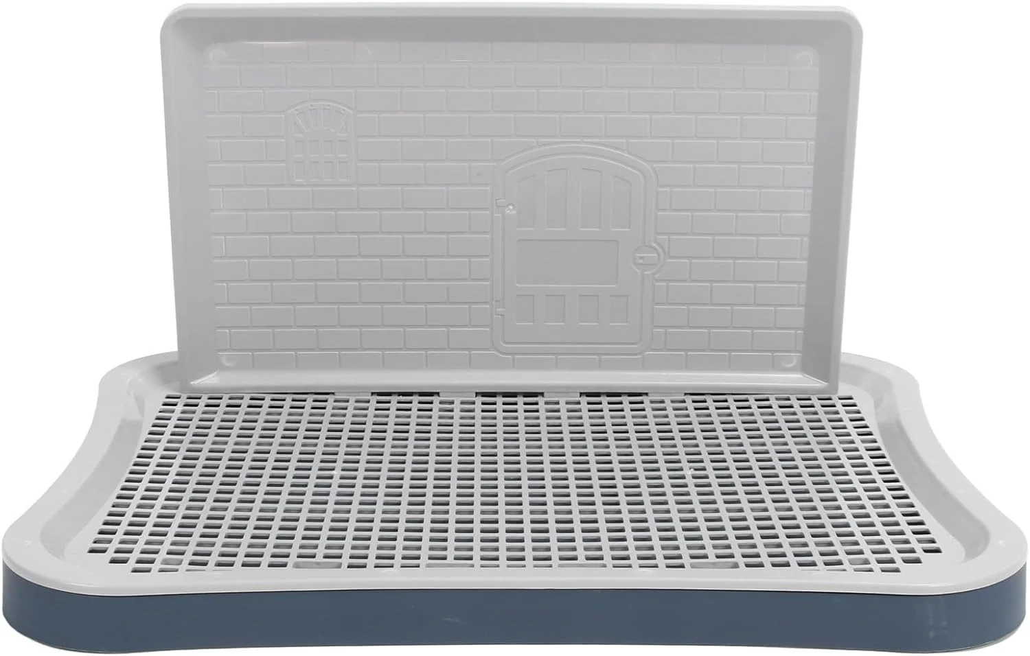 سینی توالت سگ، سینی توالت آموزشی توری قابل جابجایی با ستون دیواری، توالت آموزش سگ در فضای داخلی برای حیوانات خانگی بزرگ، کوچک و متوسط، 51x38x27 سانتی متر، جنس پلاستیک