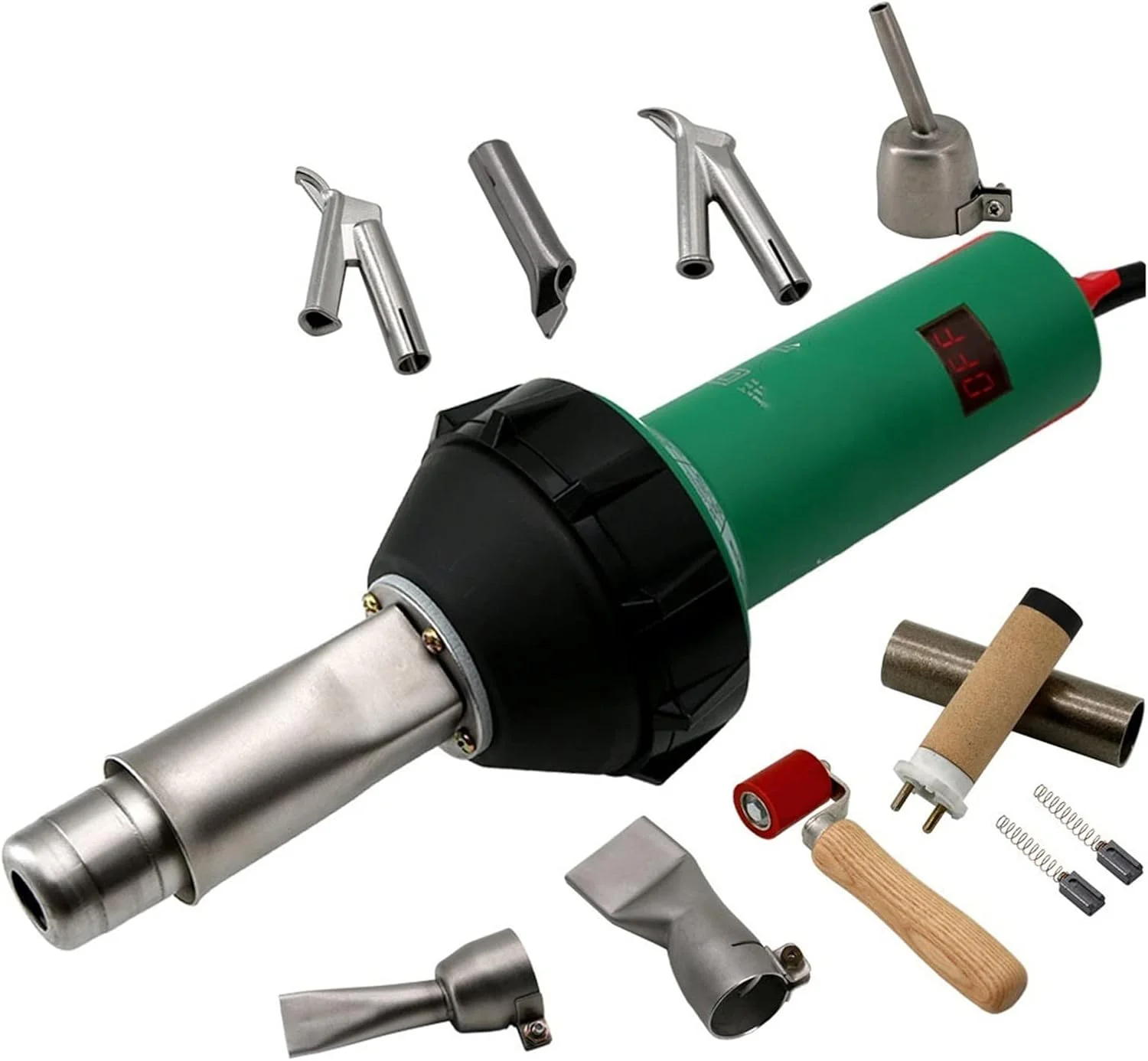 دستگاه جوش پلاستیک 1600 وات AFTAB، کیت جوشکار پلاستیک، دمنده هوای گرم، مجموعه ابزار کامل با کیت جوشکاری تعمیر کفپوش، ابزار جوشکاری پلاستیک (کیت 10)